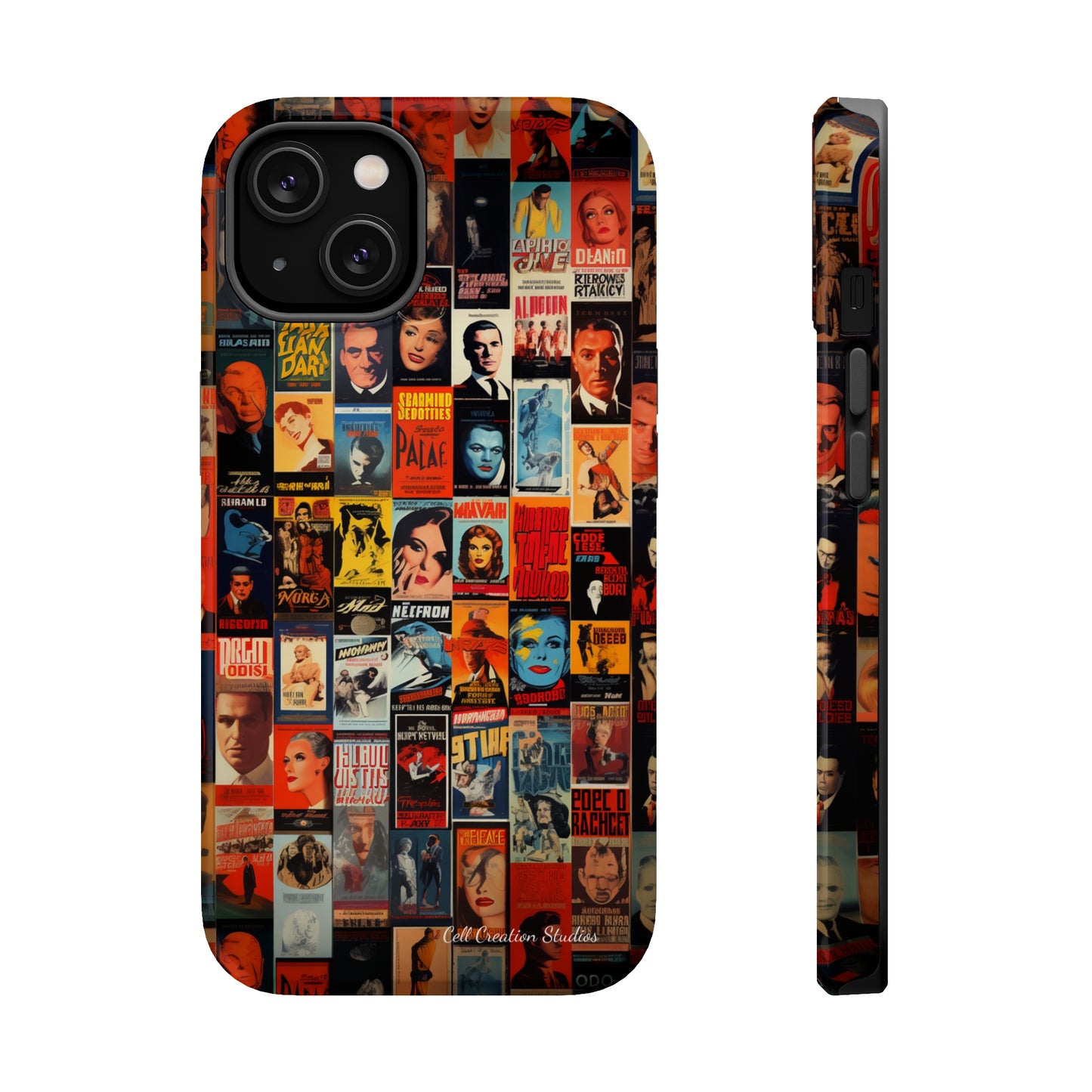 Introducing the "Vintage Movie Poster Collage" Cell Phone Case – Timeless Hollywood Charm -MagSafe Tough Cases