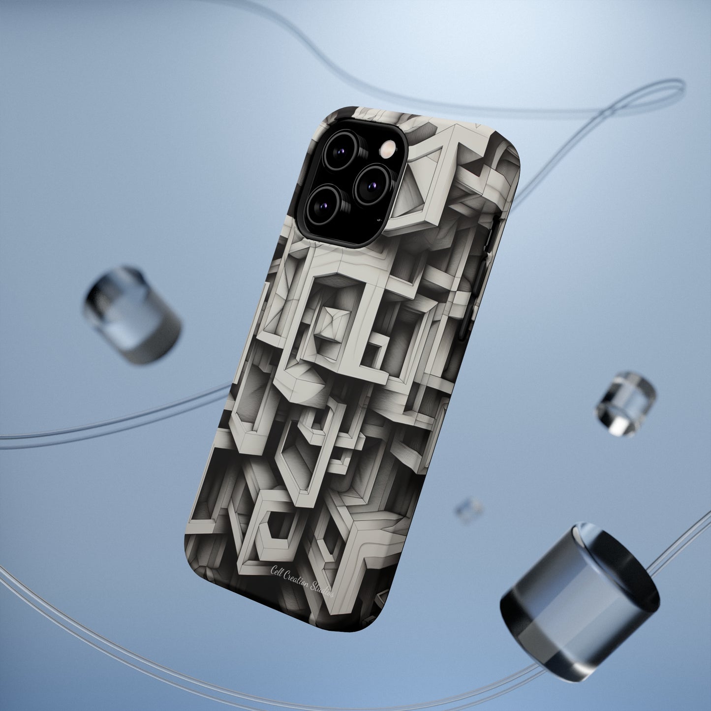 The "Geometric Right Angles" Cell Phone Case - Experience Sleek Simplicity -MagSafe Tough Cases