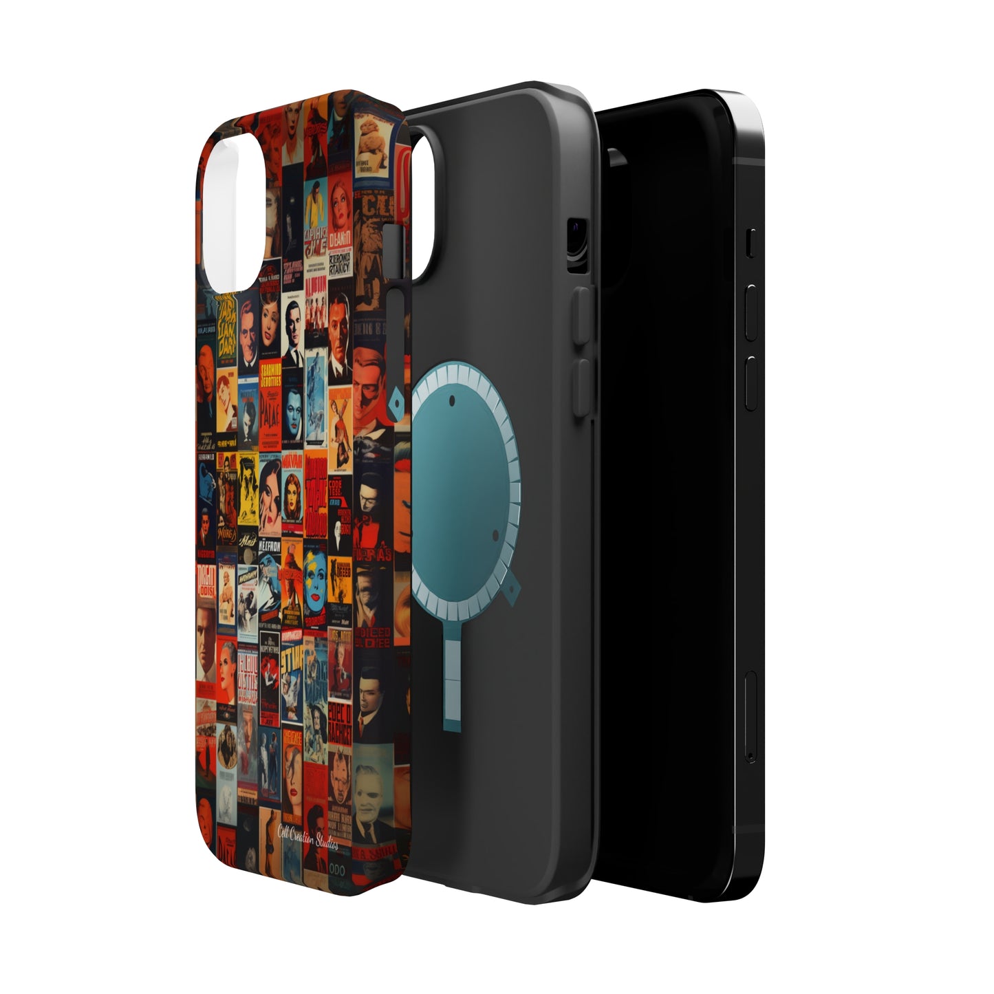 Introducing the "Vintage Movie Poster Collage" Cell Phone Case – Timeless Hollywood Charm -MagSafe Tough Cases