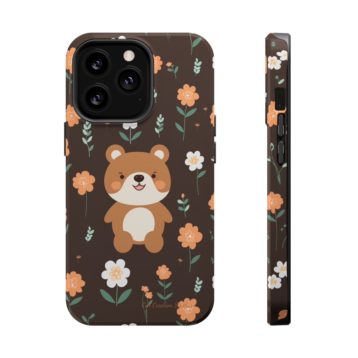 "Floral Bear Elegance" -MagSafe Tough Phone Cases