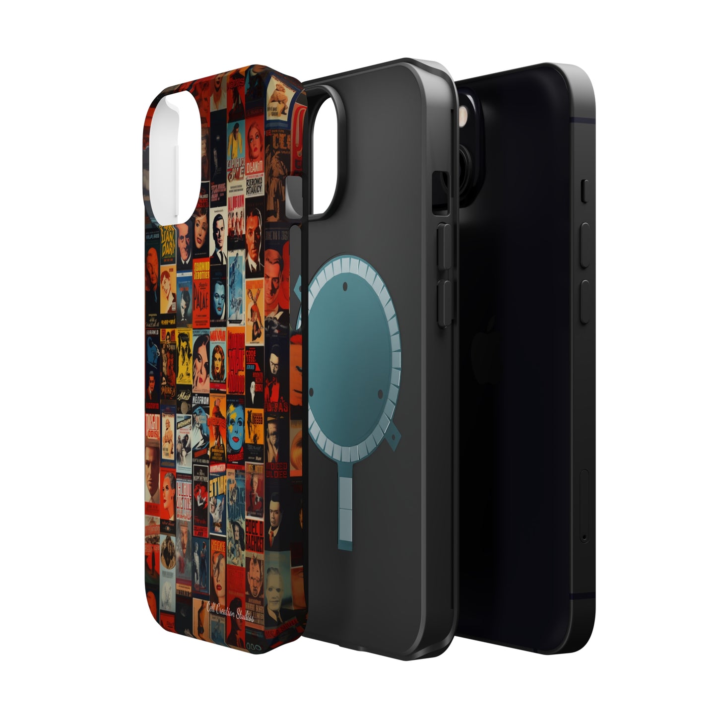 Introducing the "Vintage Movie Poster Collage" Cell Phone Case – Timeless Hollywood Charm -MagSafe Tough Cases