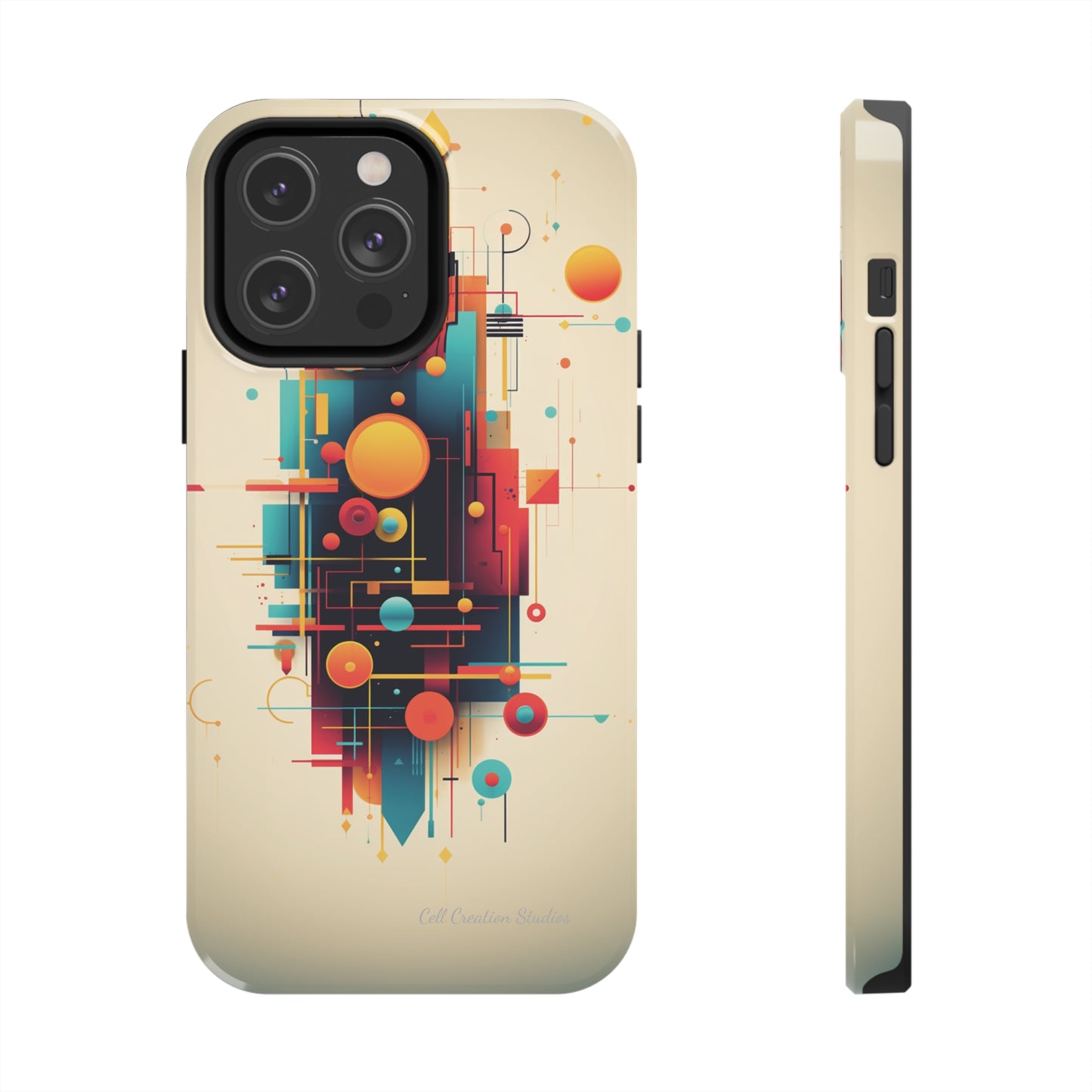 The "Colorful Geometric Pattern" Cell Phone Case- Elevate Your Phone's Look -Tough Phone Cases