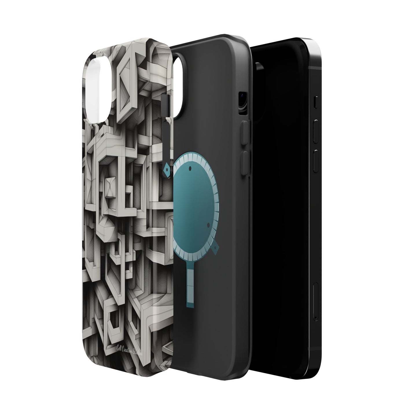 The "Geometric Right Angles" Cell Phone Case - Experience Sleek Simplicity -MagSafe Tough Cases