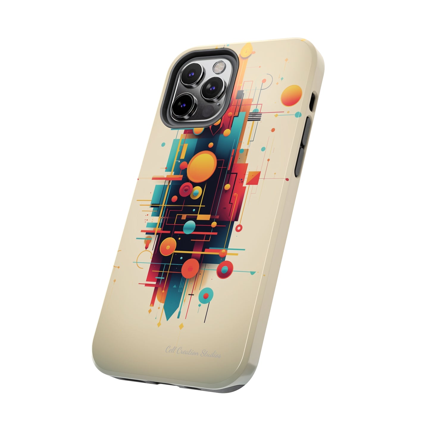 The "Colorful Geometric Pattern" Cell Phone Case- Elevate Your Phone's Look -Tough Phone Cases