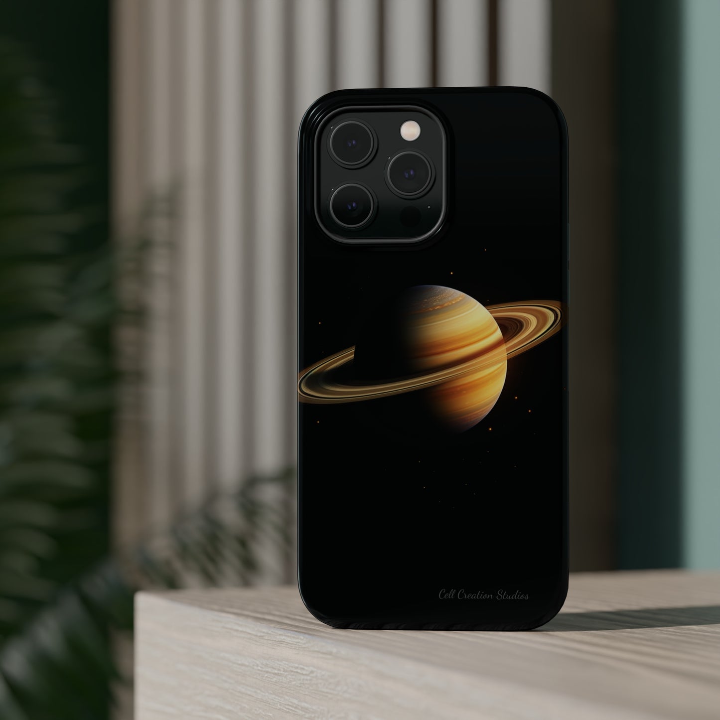 Introducing the "Saturn's Elegance" Cell Phone Case – A Cosmic Masterpiece -MagSafe Tough Cases