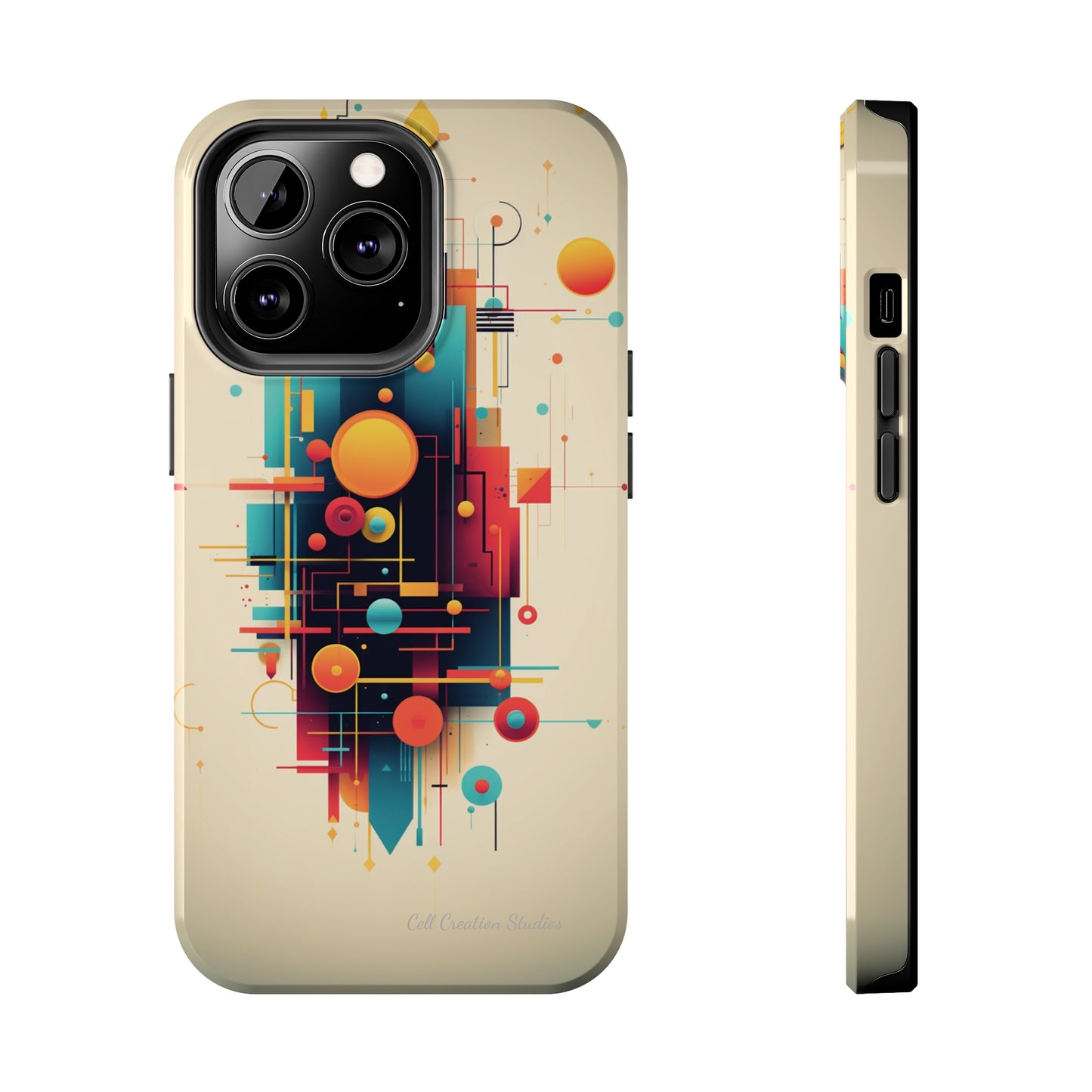 The "Colorful Geometric Pattern" Cell Phone Case- Elevate Your Phone's Look -Tough Phone Cases