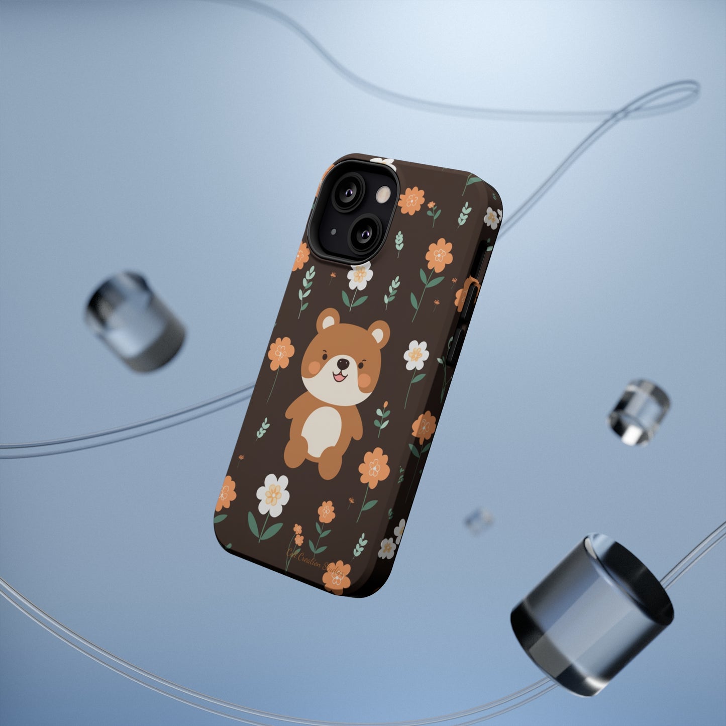 "Floral Bear Elegance" -MagSafe Tough Phone Cases