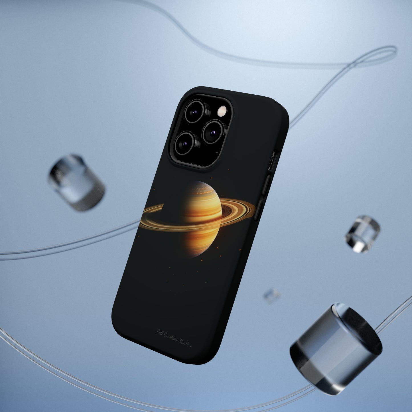 Introducing the "Saturn's Elegance" Cell Phone Case – A Cosmic Masterpiece -MagSafe Tough Cases