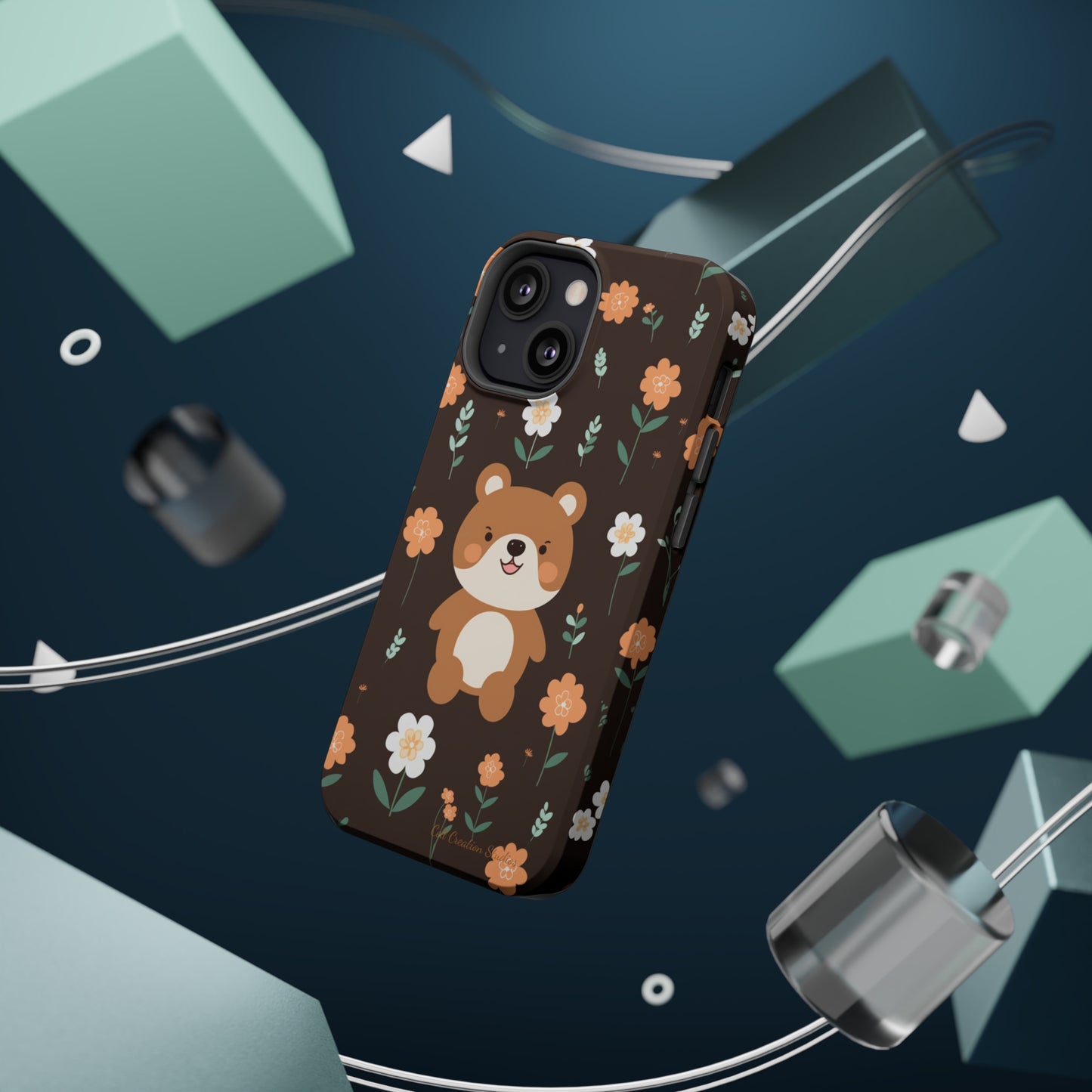 "Floral Bear Elegance" -MagSafe Tough Phone Cases