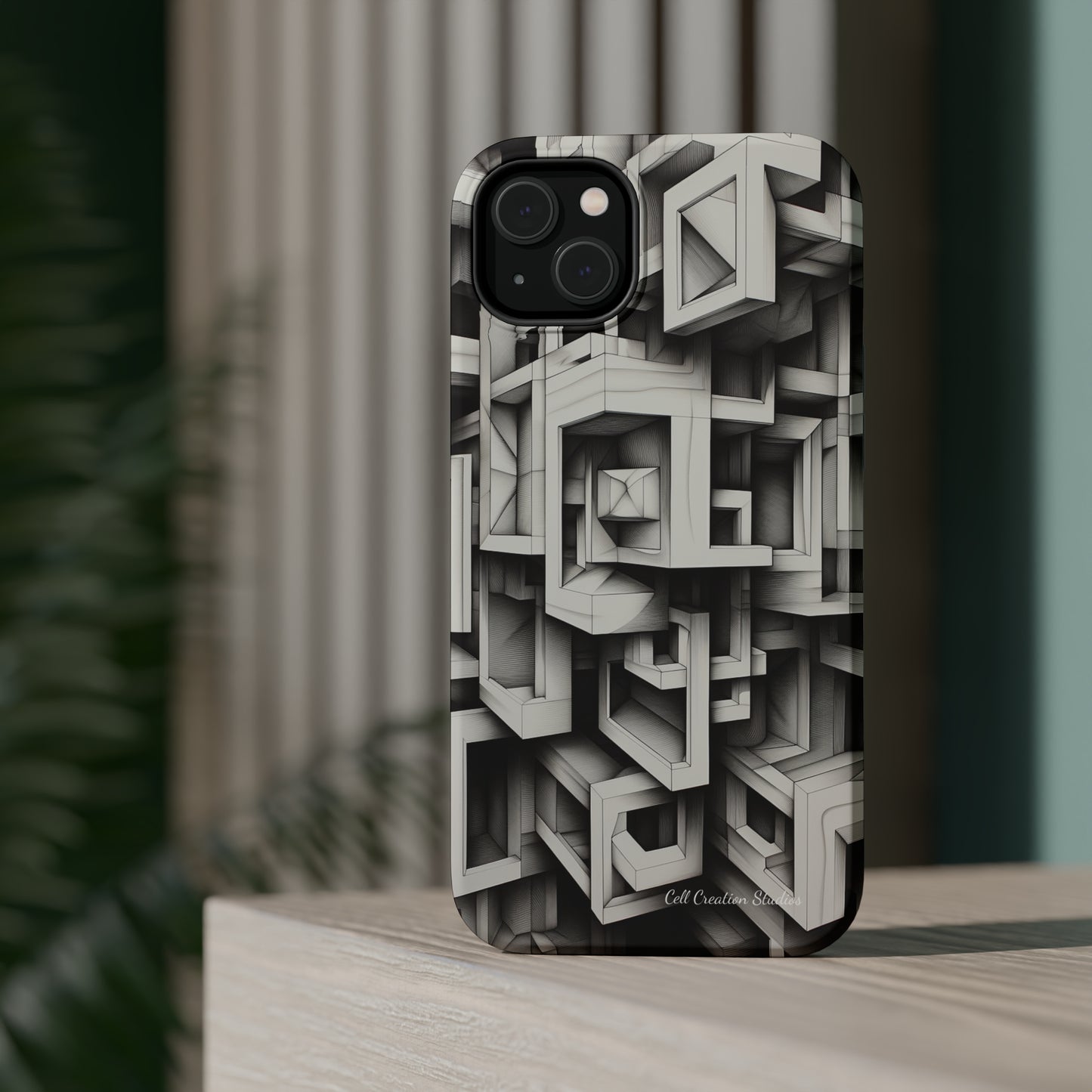 The "Geometric Right Angles" Cell Phone Case - Experience Sleek Simplicity -MagSafe Tough Cases