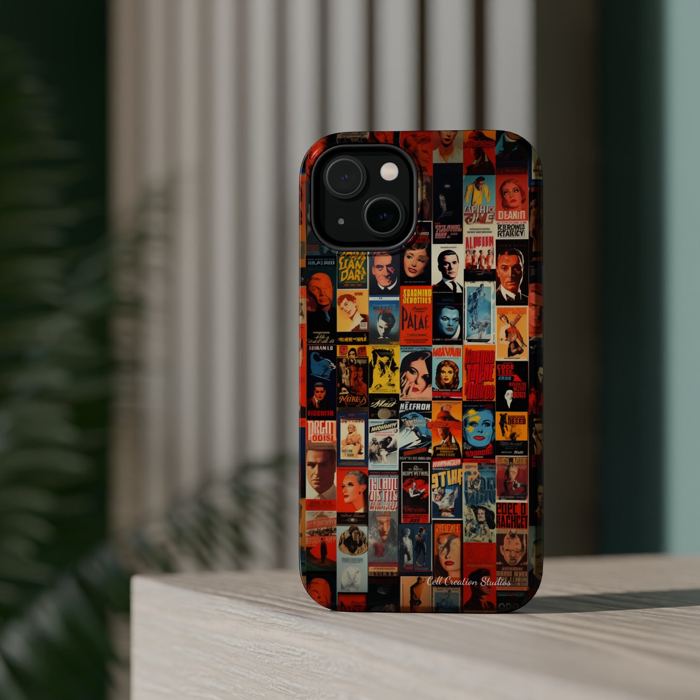 Introducing the "Vintage Movie Poster Collage" Cell Phone Case – Timeless Hollywood Charm -MagSafe Tough Cases