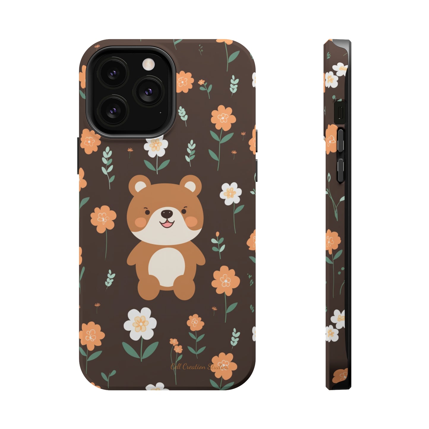 "Floral Bear Elegance" -MagSafe Tough Phone Cases