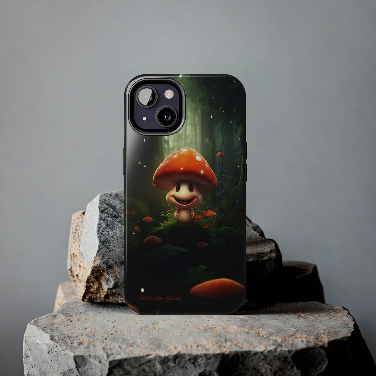 Introducing the "Cheerful Smiling Mushroom" Cell Phone Case – Spread Joy with Every Glance -Tough Phone Cases