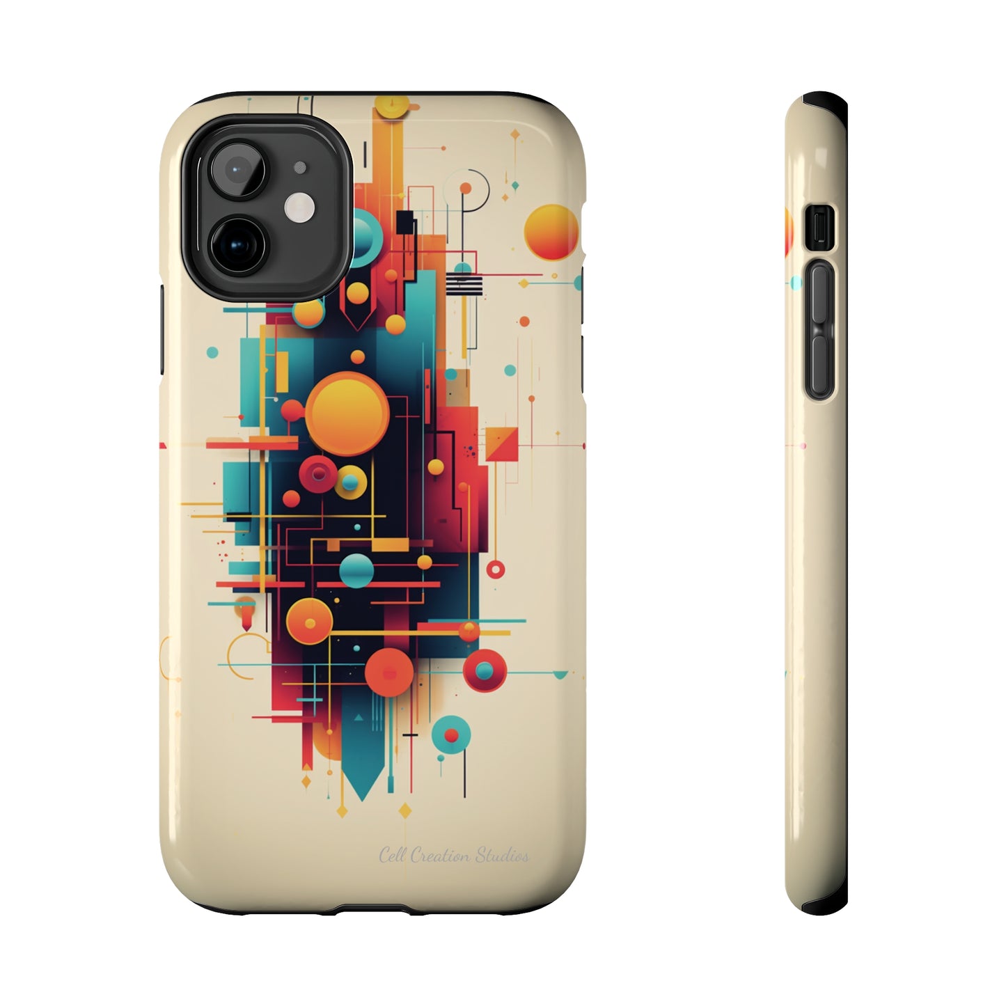 The "Colorful Geometric Pattern" Cell Phone Case- Elevate Your Phone's Look -Tough Phone Cases