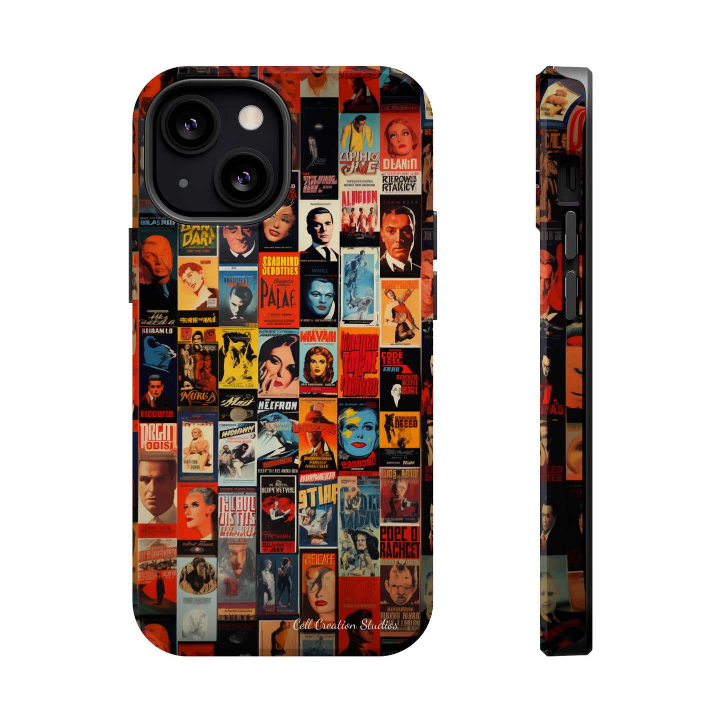 Introducing the "Vintage Movie Poster Collage" Cell Phone Case – Timeless Hollywood Charm -MagSafe Tough Cases