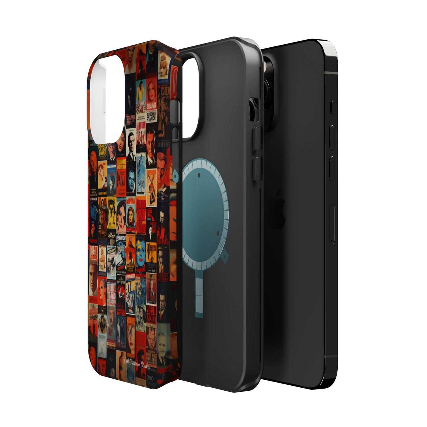 Introducing the "Vintage Movie Poster Collage" Cell Phone Case – Timeless Hollywood Charm -MagSafe Tough Cases