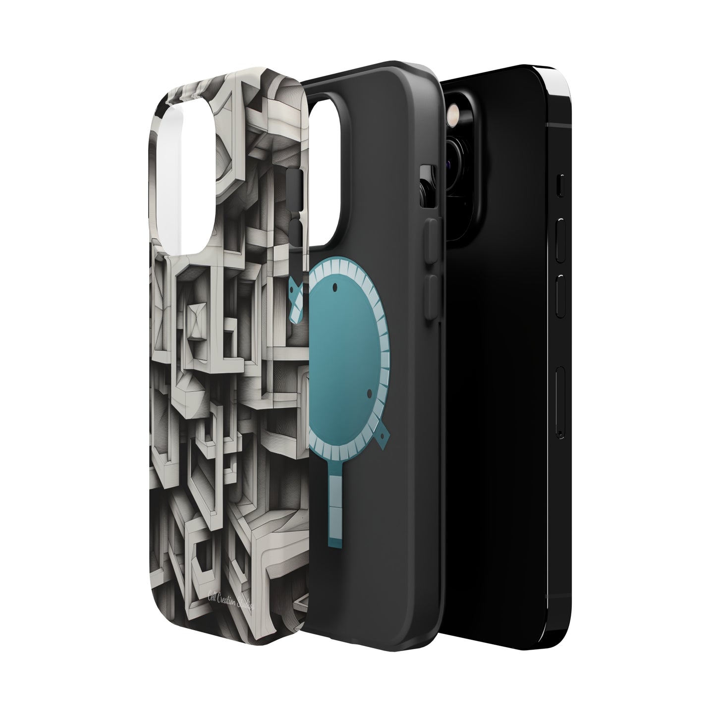 The "Geometric Right Angles" Cell Phone Case - Experience Sleek Simplicity -MagSafe Tough Cases