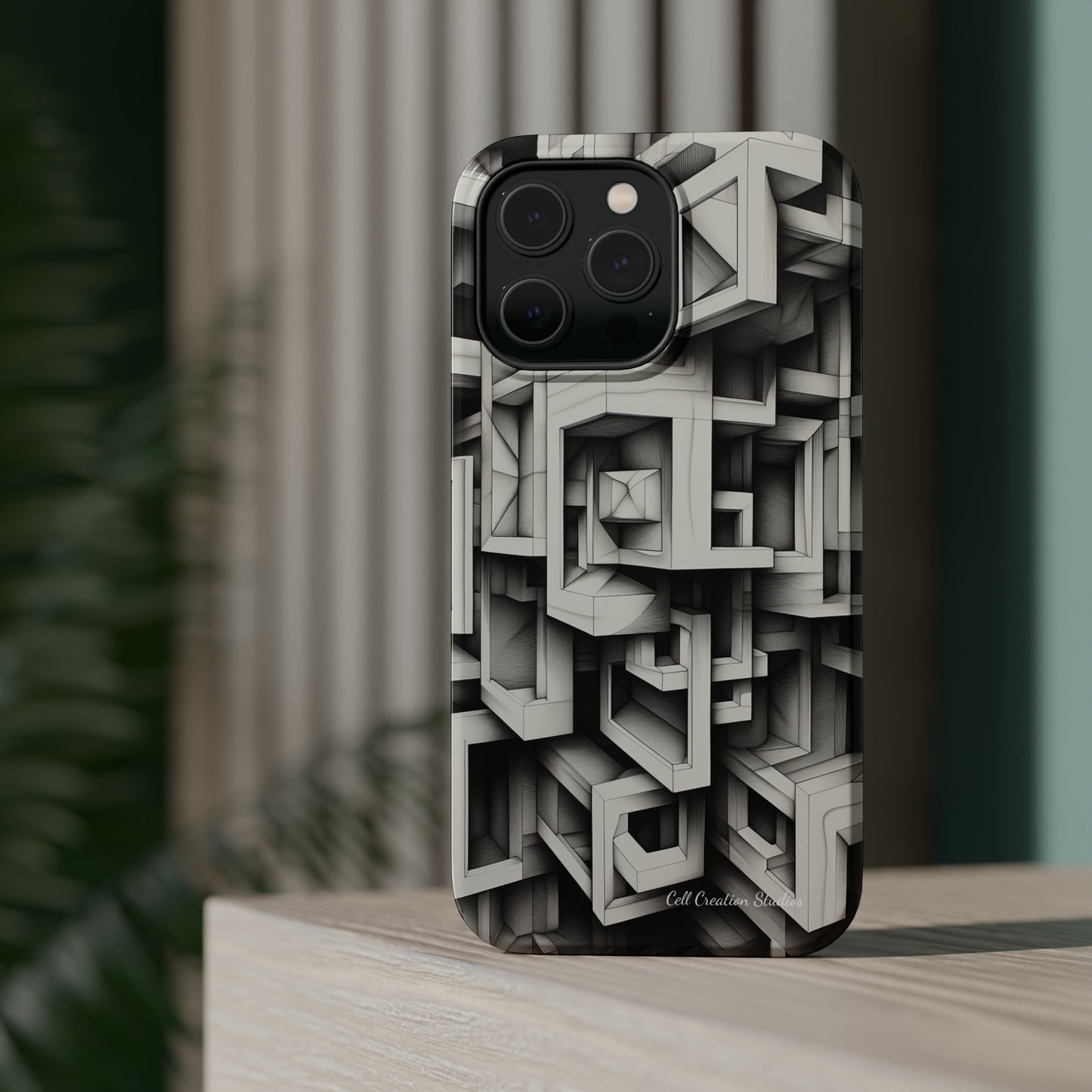 The "Geometric Right Angles" Cell Phone Case - Experience Sleek Simplicity -MagSafe Tough Cases