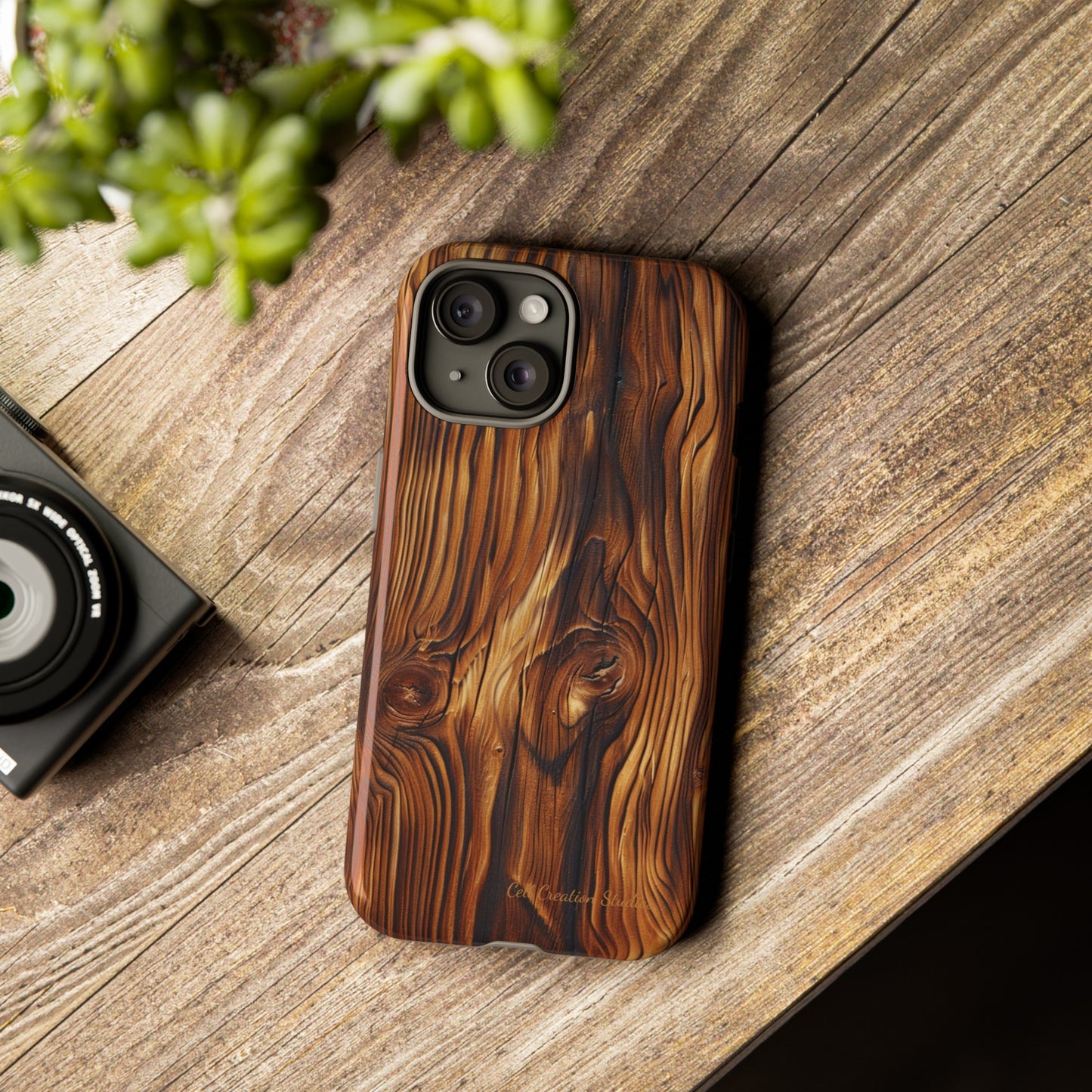 "Wood Grain Elegance" -Tough iPhone Cases