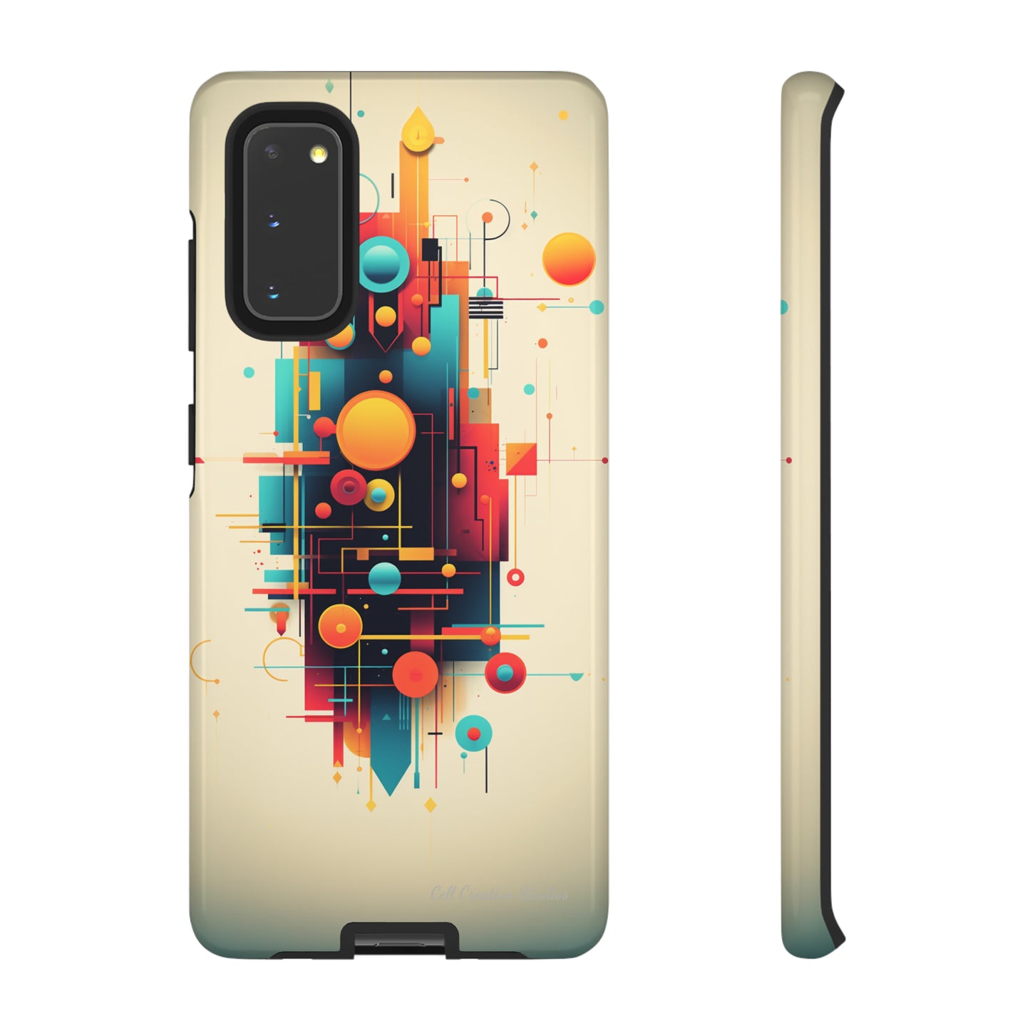 The "Colorful Geometric Pattern" Cell Phone Case- Elevate Your Phone's Look -Tough Cases