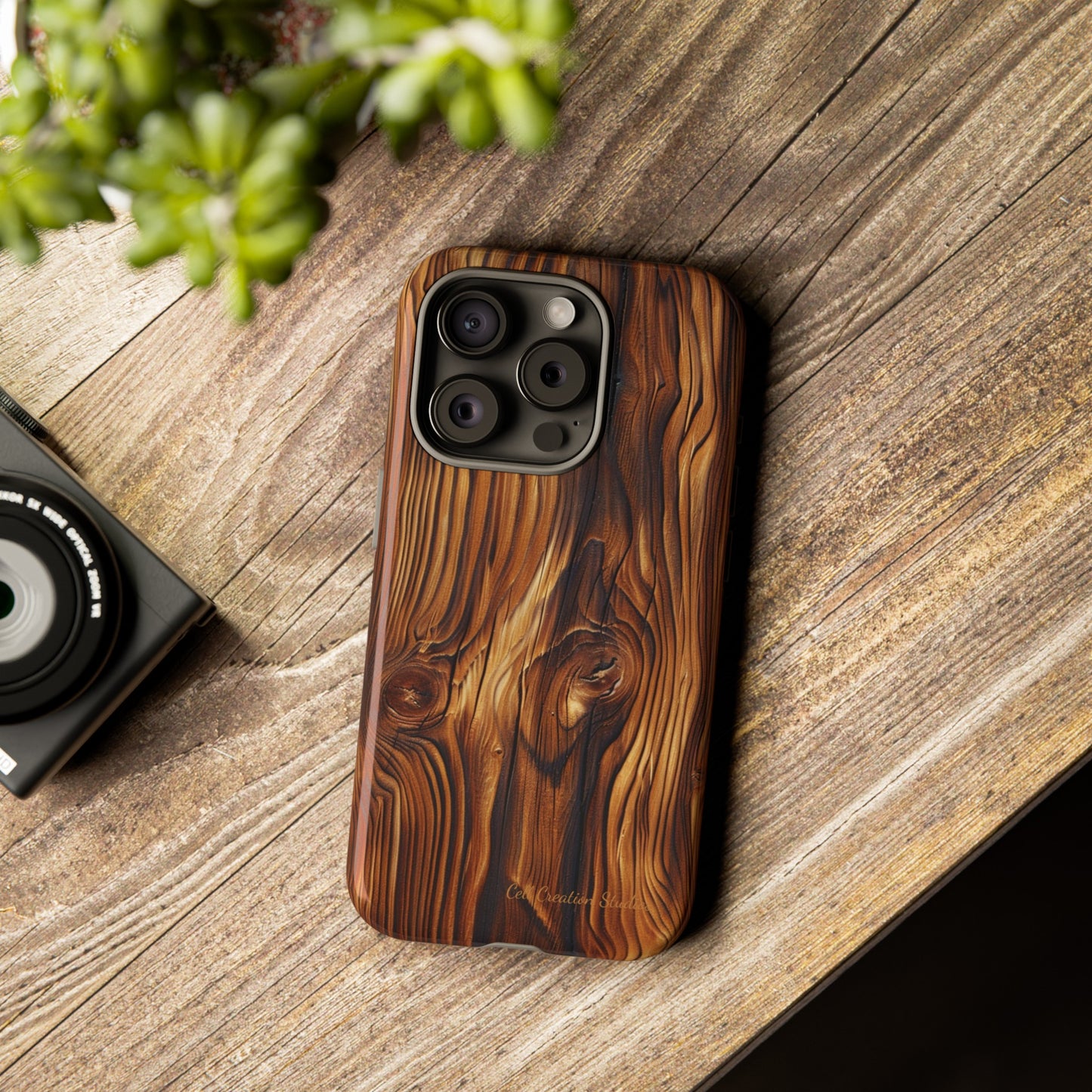 "Wood Grain Elegance" -Tough iPhone Cases