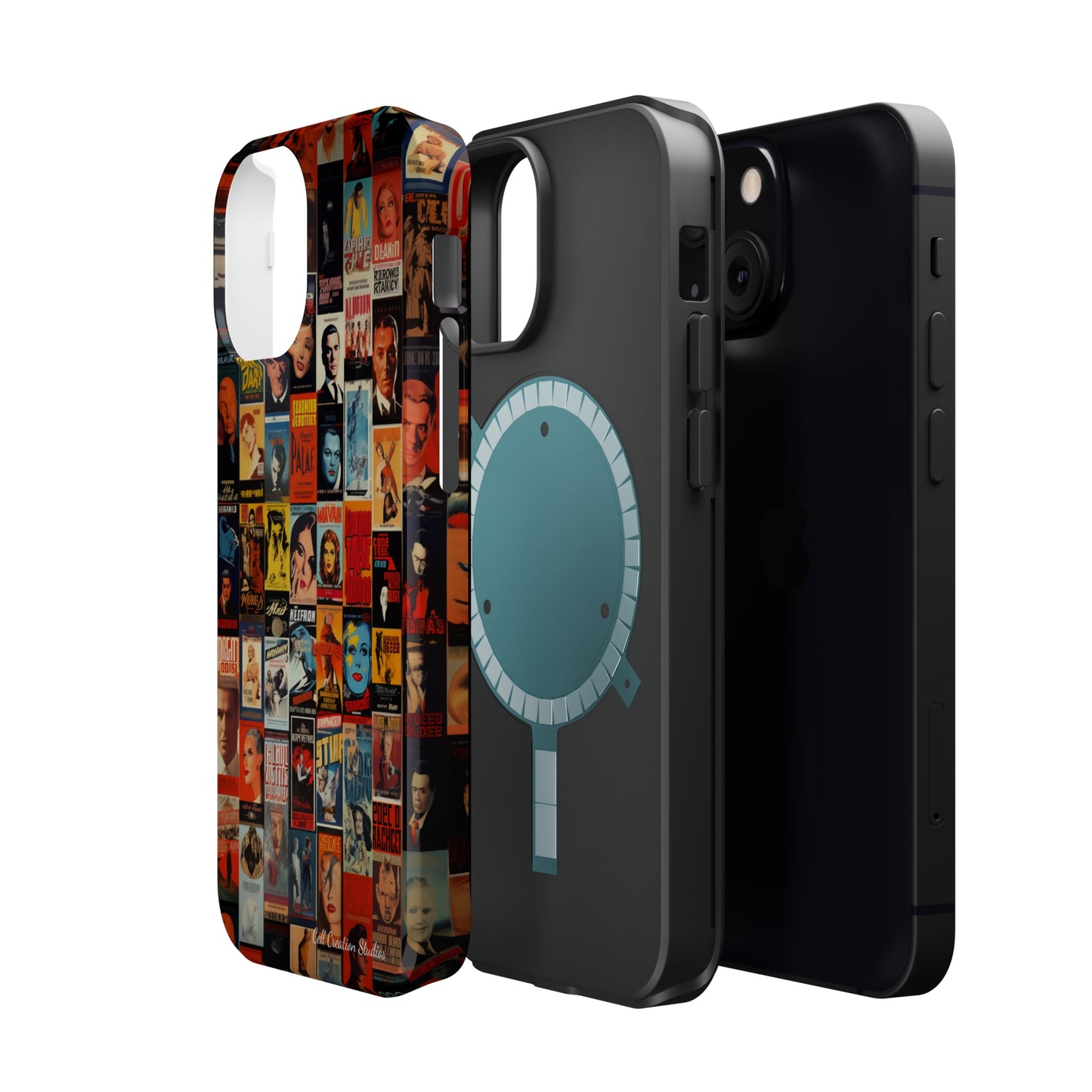 Introducing the "Vintage Movie Poster Collage" Cell Phone Case – Timeless Hollywood Charm -MagSafe Tough Cases