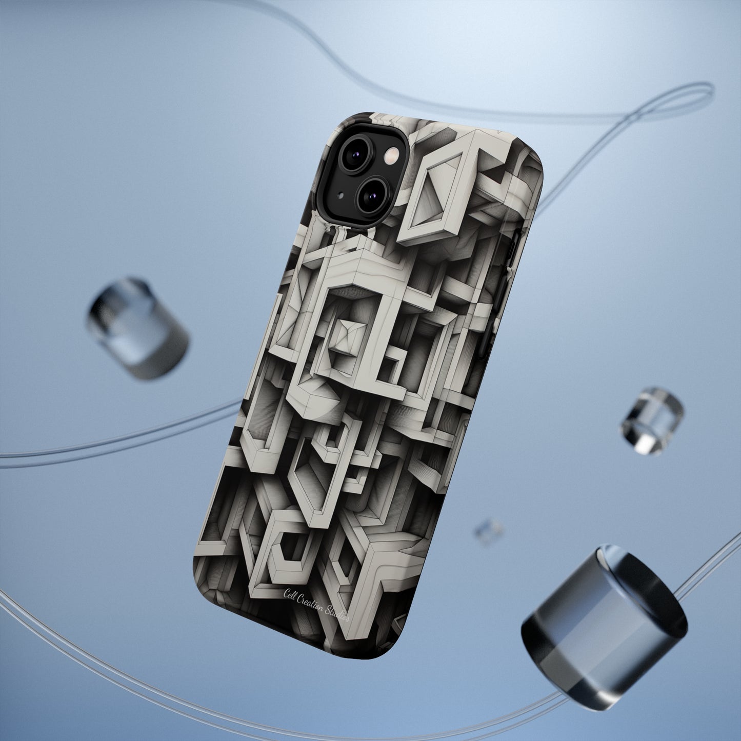 The "Geometric Right Angles" Cell Phone Case - Experience Sleek Simplicity -MagSafe Tough Cases