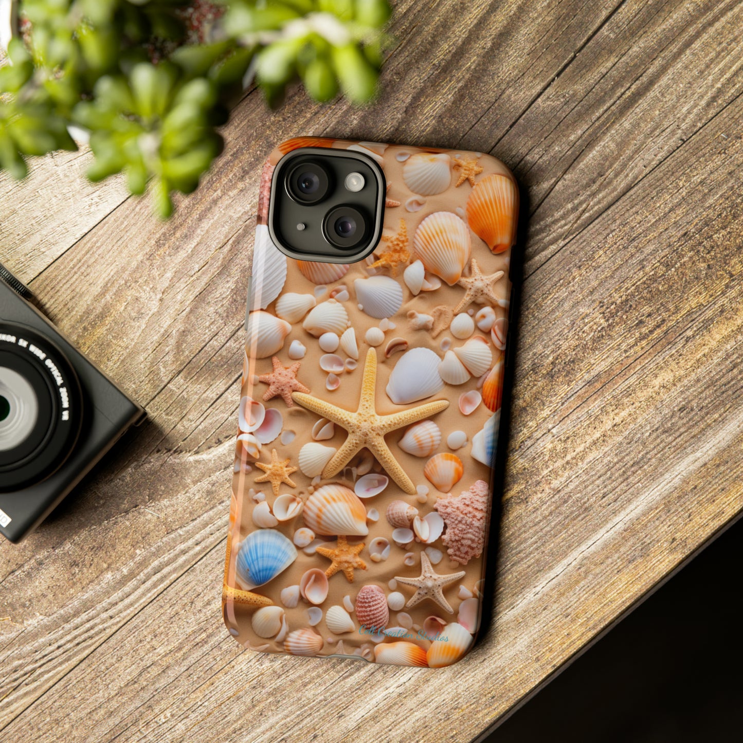 "Seaside Serenity Phone Case: Starfish and Seashells" -Tough Cases