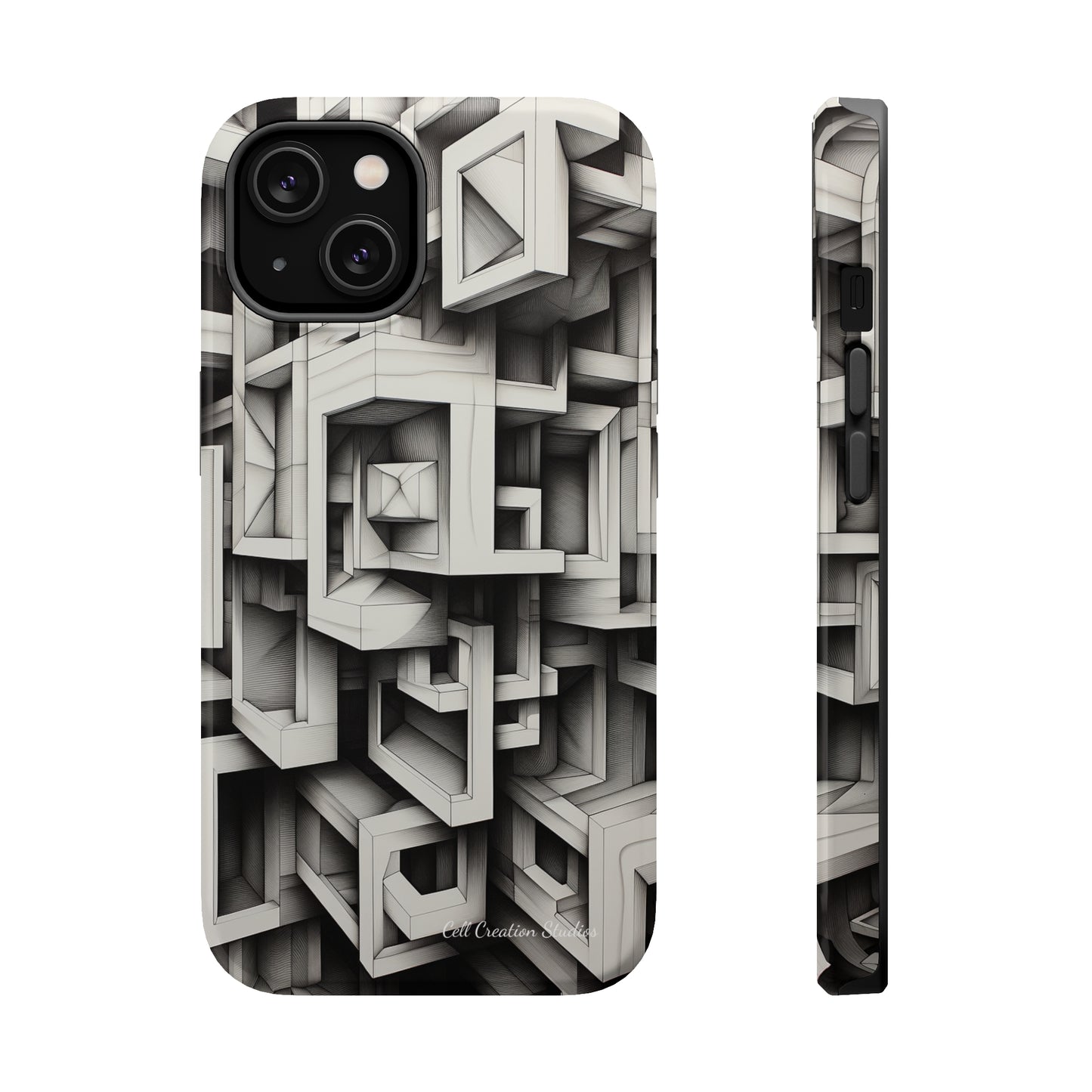 The "Geometric Right Angles" Cell Phone Case - Experience Sleek Simplicity -MagSafe Tough Cases