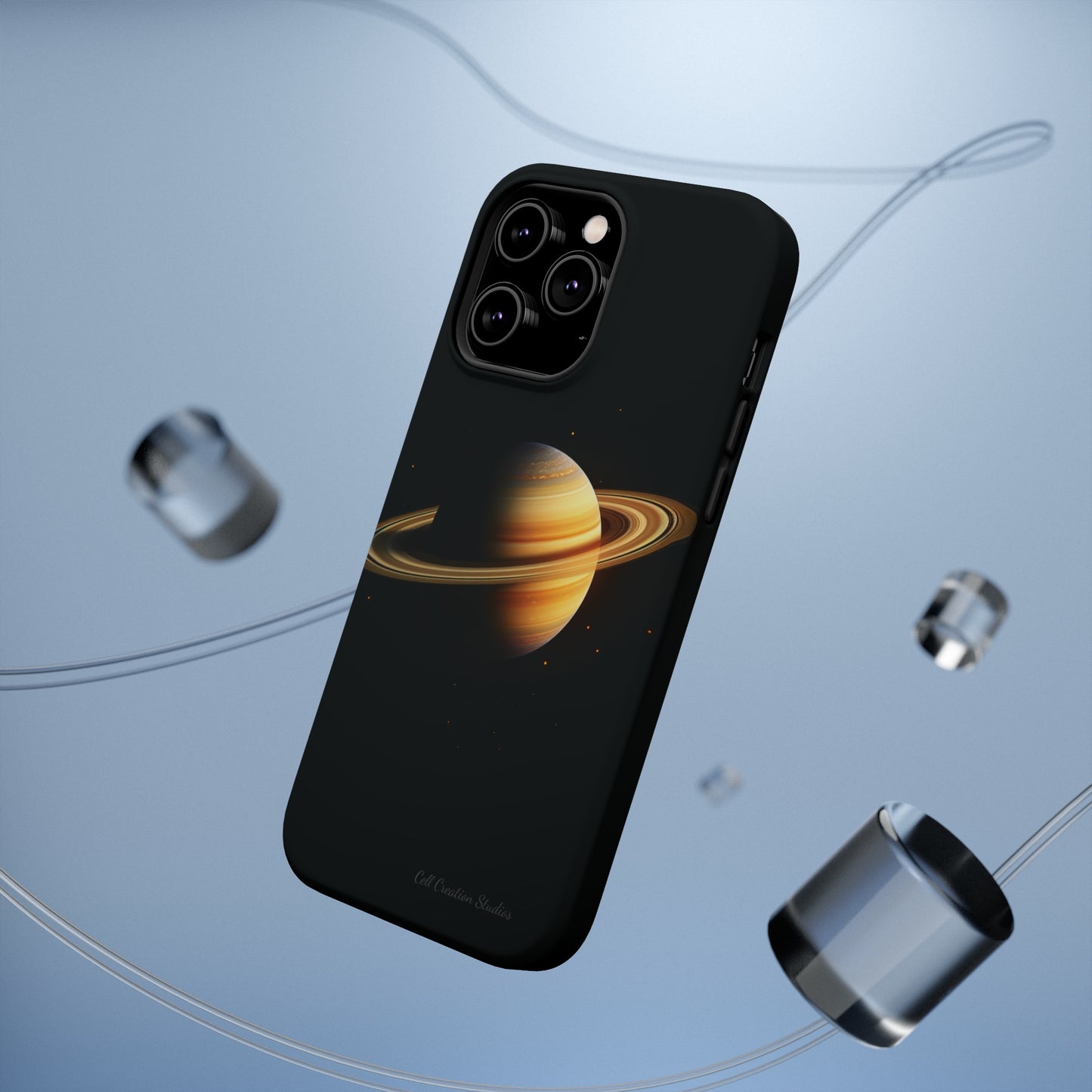 Introducing the "Saturn's Elegance" Cell Phone Case – A Cosmic Masterpiece -MagSafe Tough Cases