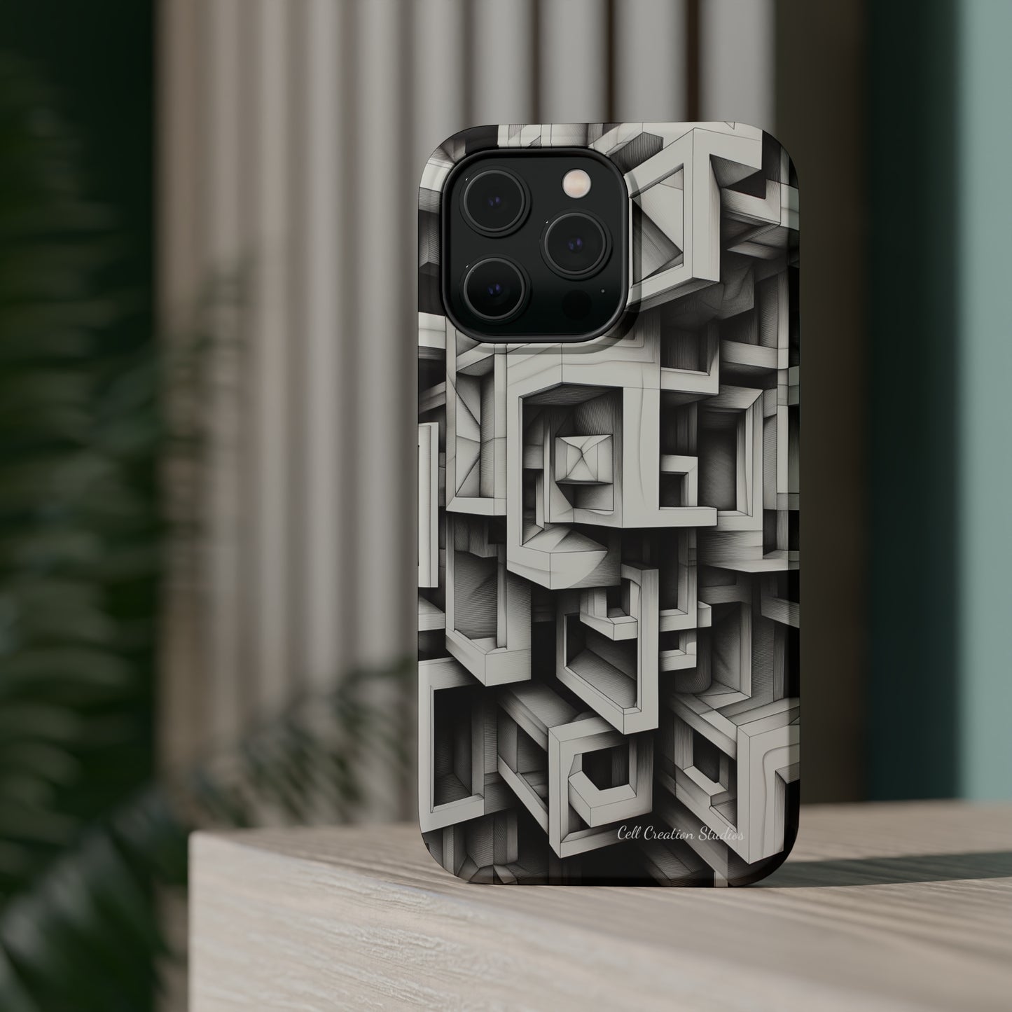 The "Geometric Right Angles" Cell Phone Case - Experience Sleek Simplicity -MagSafe Tough Cases