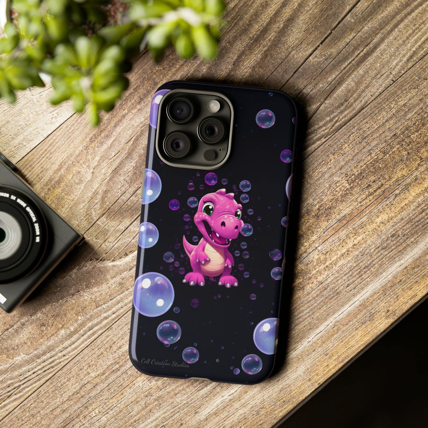 "Dino Glam" Glitter Dinosaur Phone Case -Tough Cases
