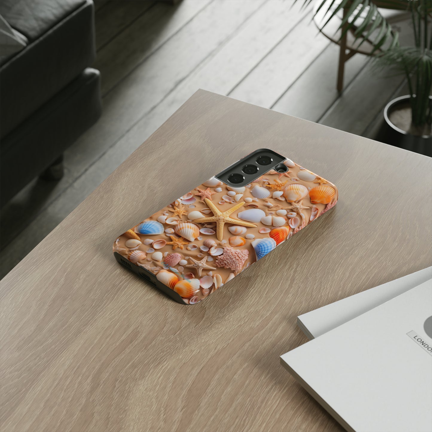 "Seaside Serenity Phone Case: Starfish and Seashells" -Tough Cases