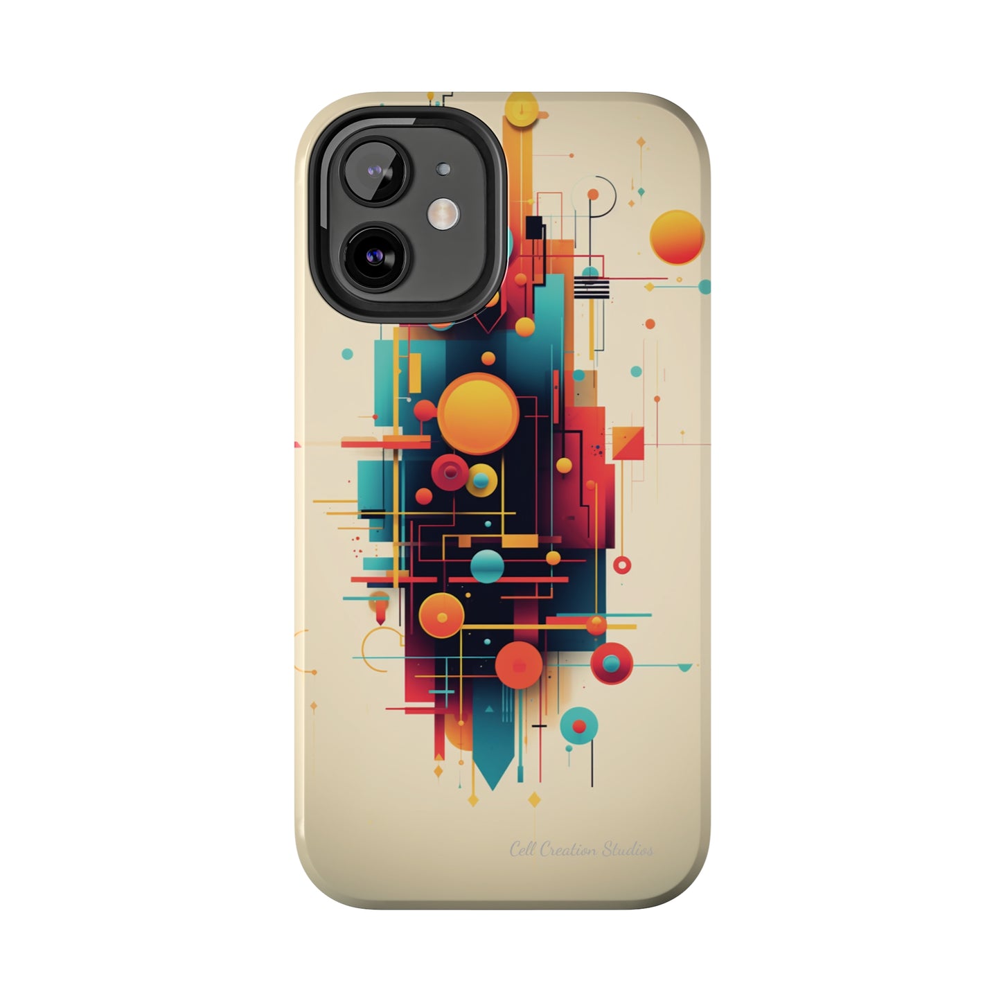 The "Colorful Geometric Pattern" Cell Phone Case- Elevate Your Phone's Look -Tough Phone Cases