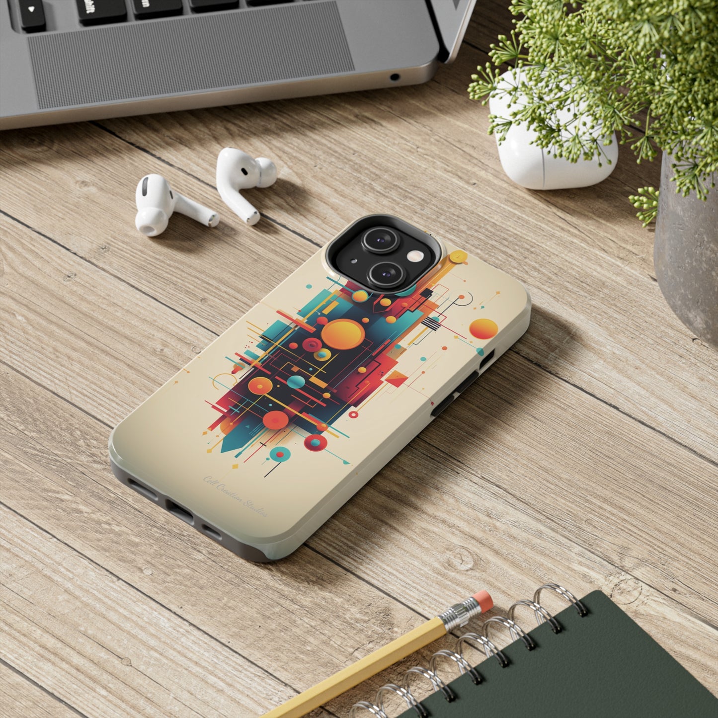 The "Colorful Geometric Pattern" Cell Phone Case- Elevate Your Phone's Look -Tough Phone Cases