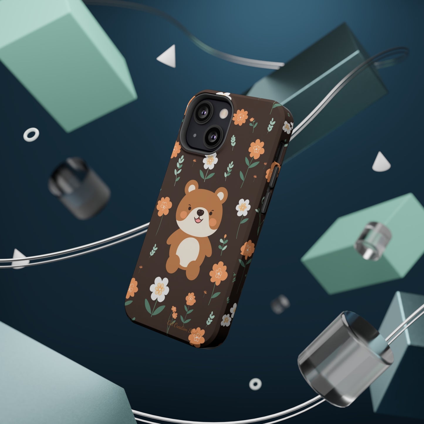 "Floral Bear Elegance" -MagSafe Tough Phone Cases