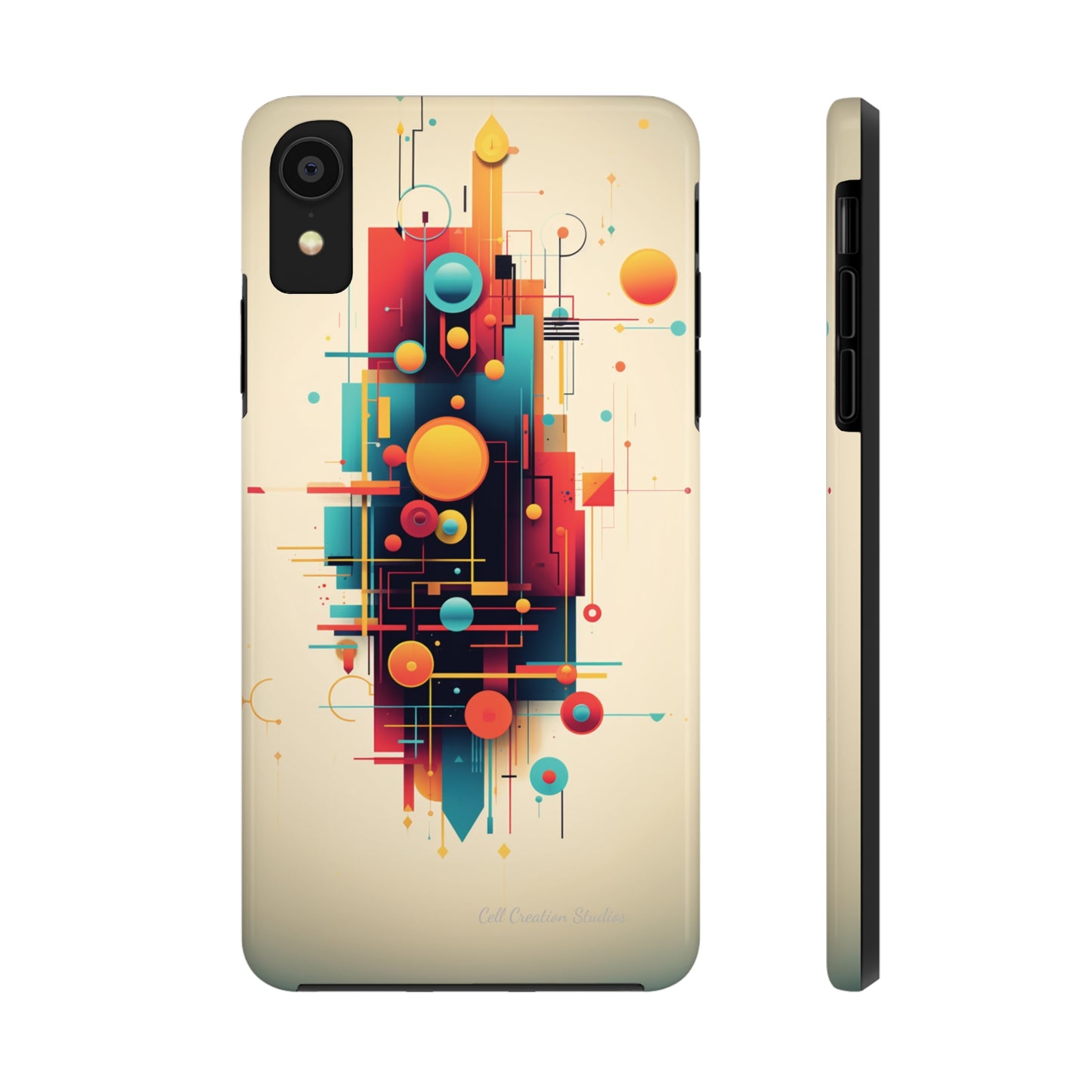 The "Colorful Geometric Pattern" Cell Phone Case- Elevate Your Phone's Look -Tough Phone Cases