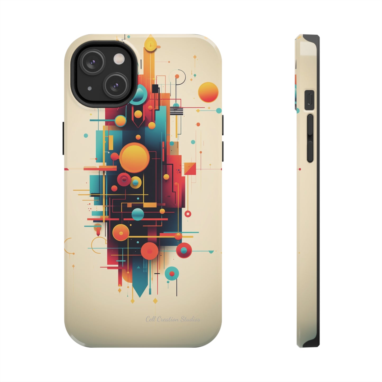 The "Colorful Geometric Pattern" Cell Phone Case- Elevate Your Phone's Look -Tough Phone Cases