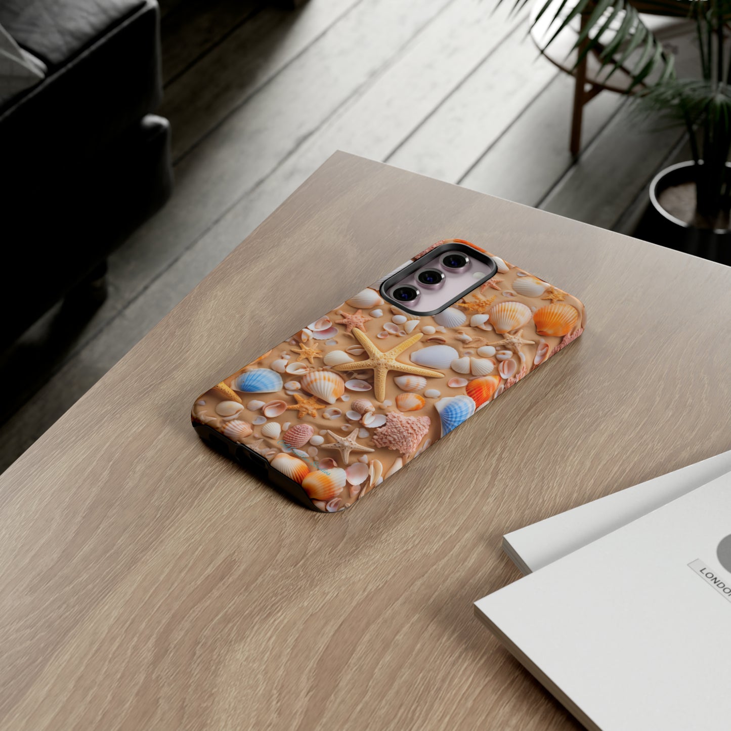 "Seaside Serenity Phone Case: Starfish and Seashells" -Tough Cases