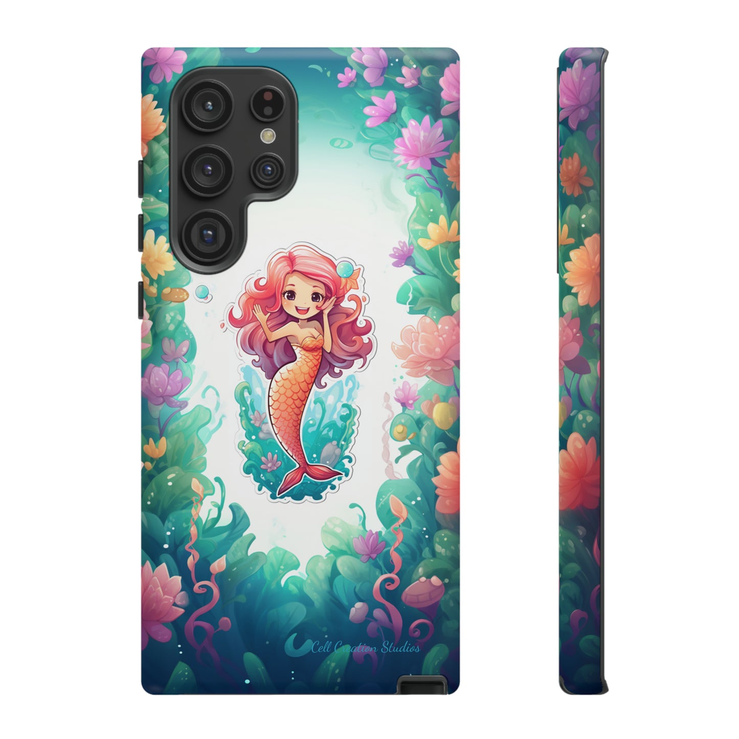 "Pink Seaflower Mermaid" -Tough Samsung Phone Cases
