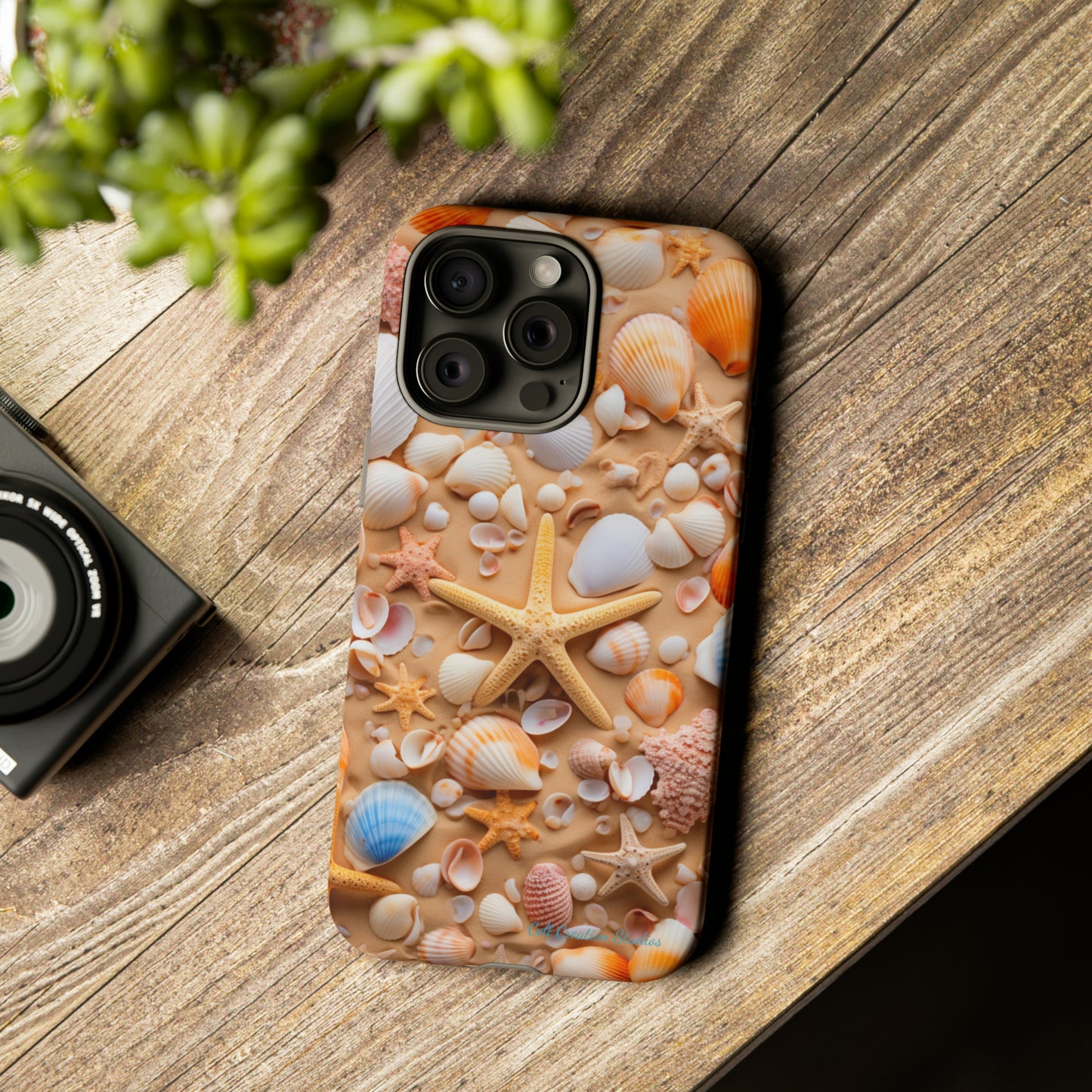 "Seaside Serenity Phone Case: Starfish and Seashells" -Tough Cases