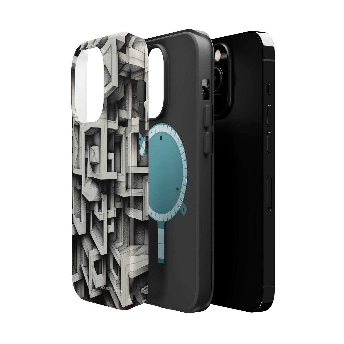 The "Geometric Right Angles" Cell Phone Case - Experience Sleek Simplicity -MagSafe Tough Cases