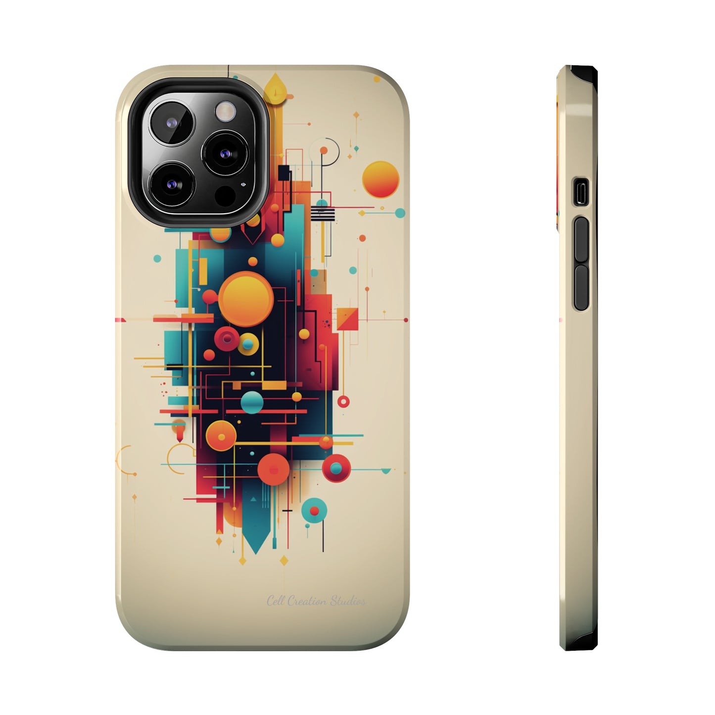 The "Colorful Geometric Pattern" Cell Phone Case- Elevate Your Phone's Look -Tough Phone Cases