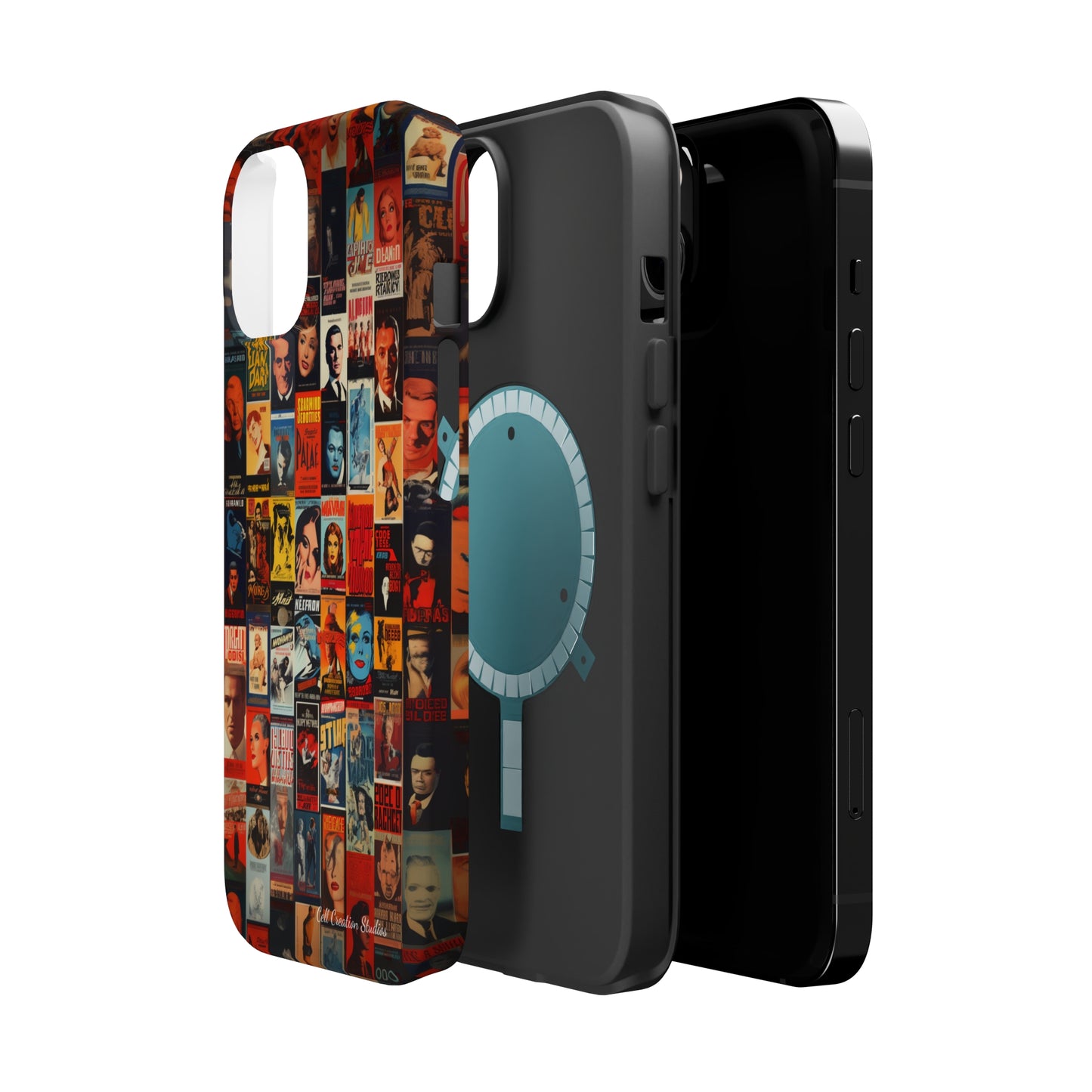 Introducing the "Vintage Movie Poster Collage" Cell Phone Case – Timeless Hollywood Charm -MagSafe Tough Cases