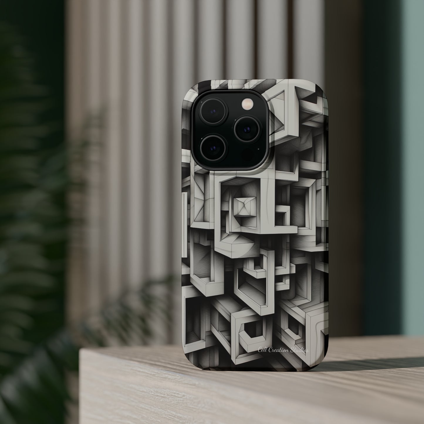 The "Geometric Right Angles" Cell Phone Case - Experience Sleek Simplicity -MagSafe Tough Cases
