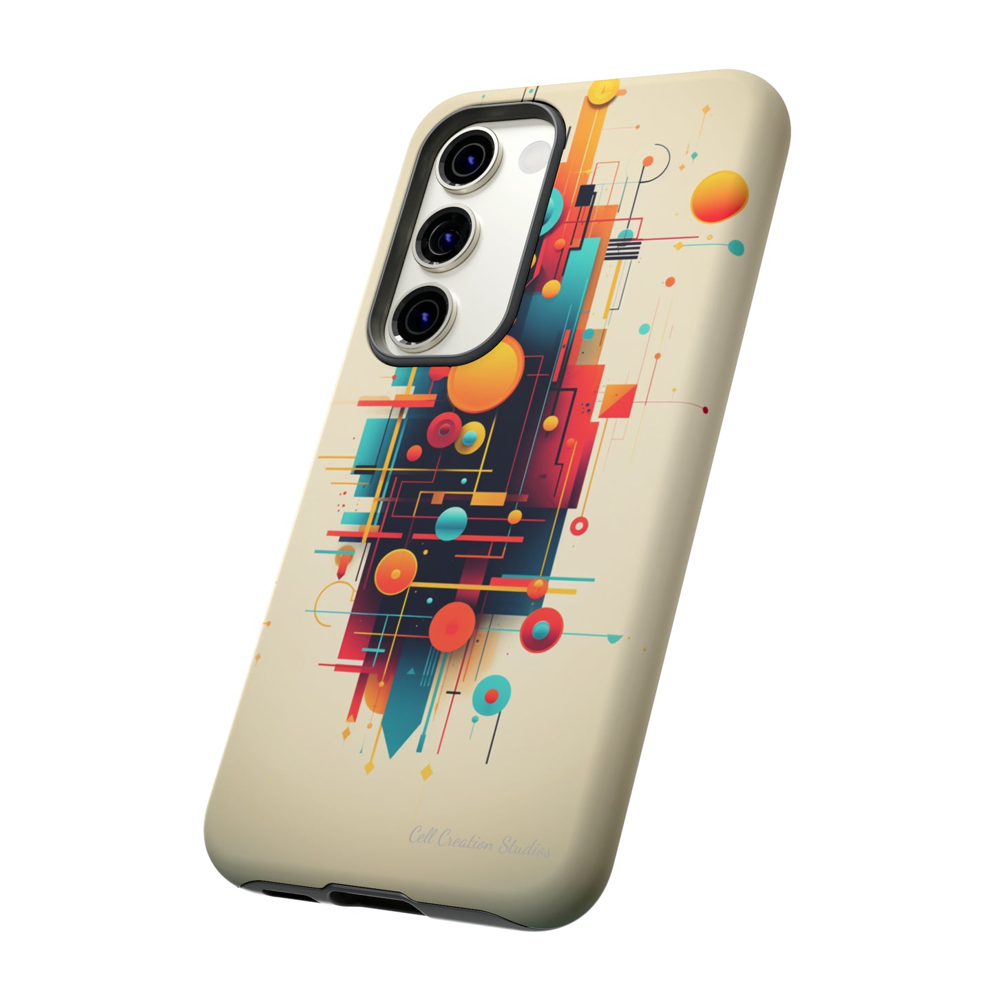 The "Colorful Geometric Pattern" Cell Phone Case- Elevate Your Phone's Look -Tough Cases