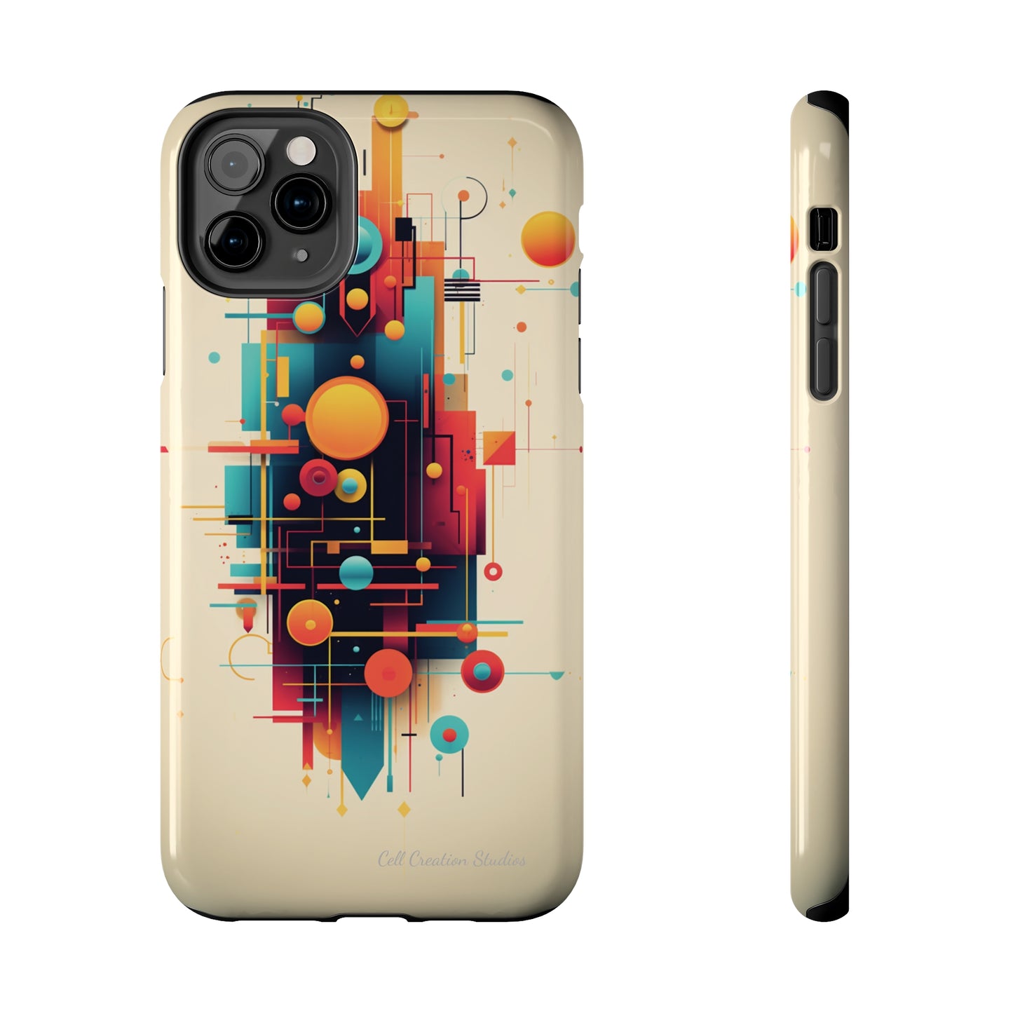 The "Colorful Geometric Pattern" Cell Phone Case- Elevate Your Phone's Look -Tough Phone Cases