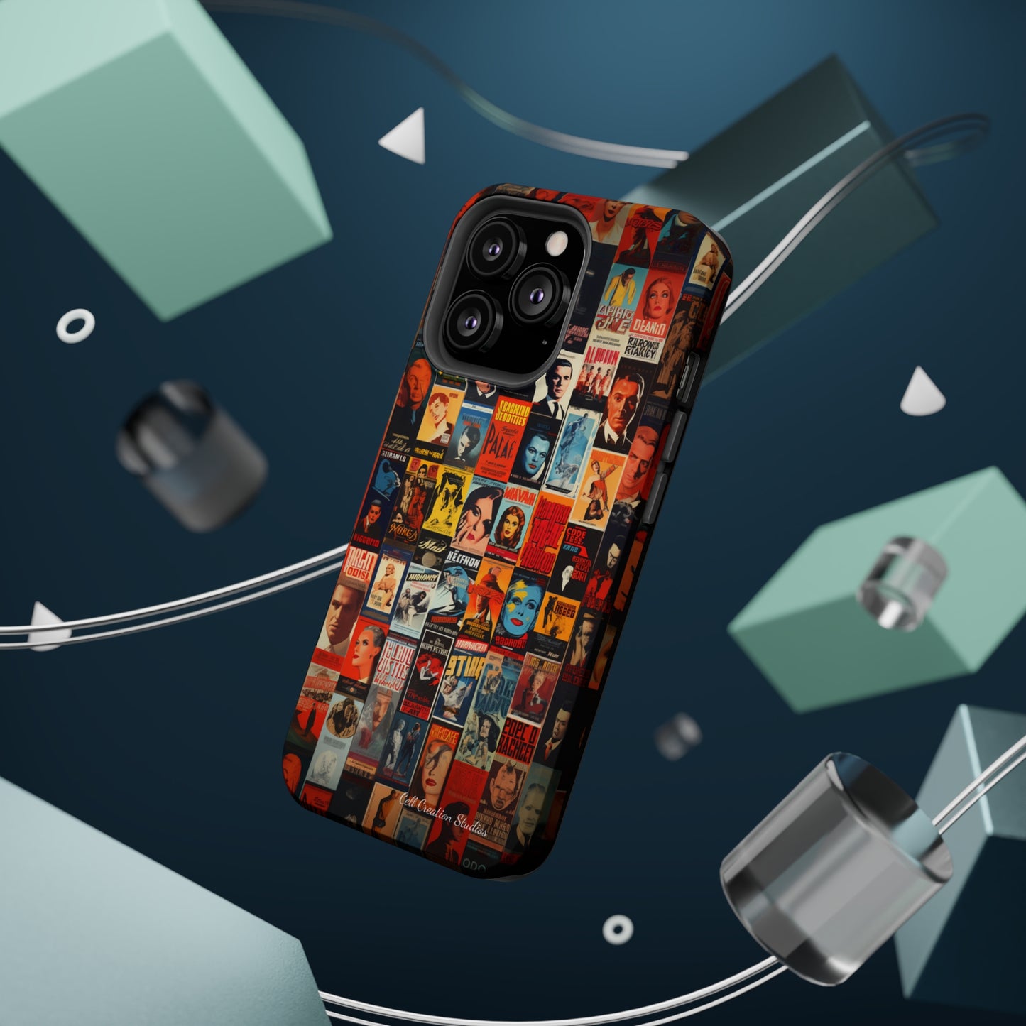 Introducing the "Vintage Movie Poster Collage" Cell Phone Case – Timeless Hollywood Charm -MagSafe Tough Cases