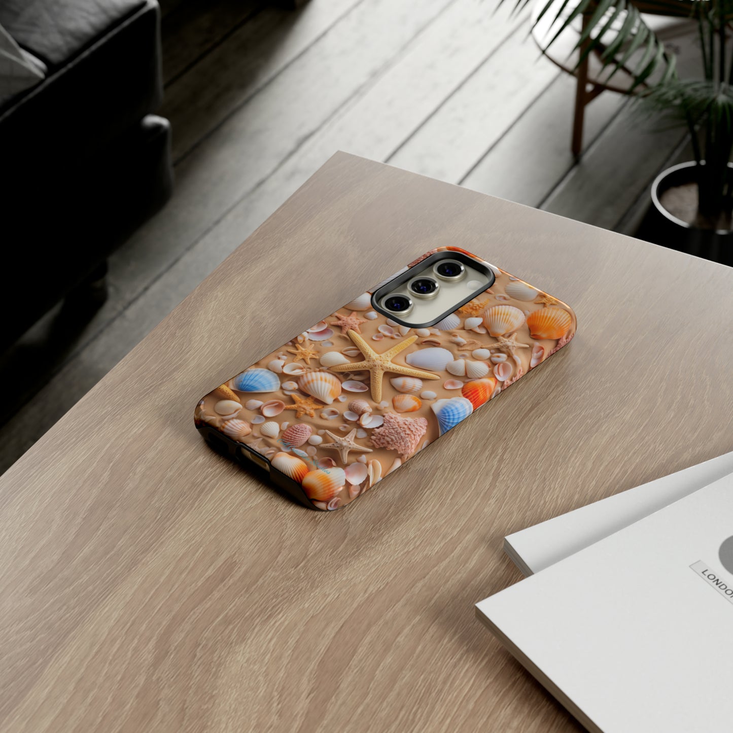 "Seaside Serenity Phone Case: Starfish and Seashells" -Tough Cases
