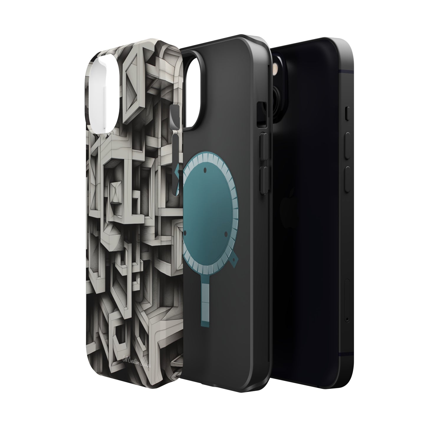 The "Geometric Right Angles" Cell Phone Case - Experience Sleek Simplicity -MagSafe Tough Cases